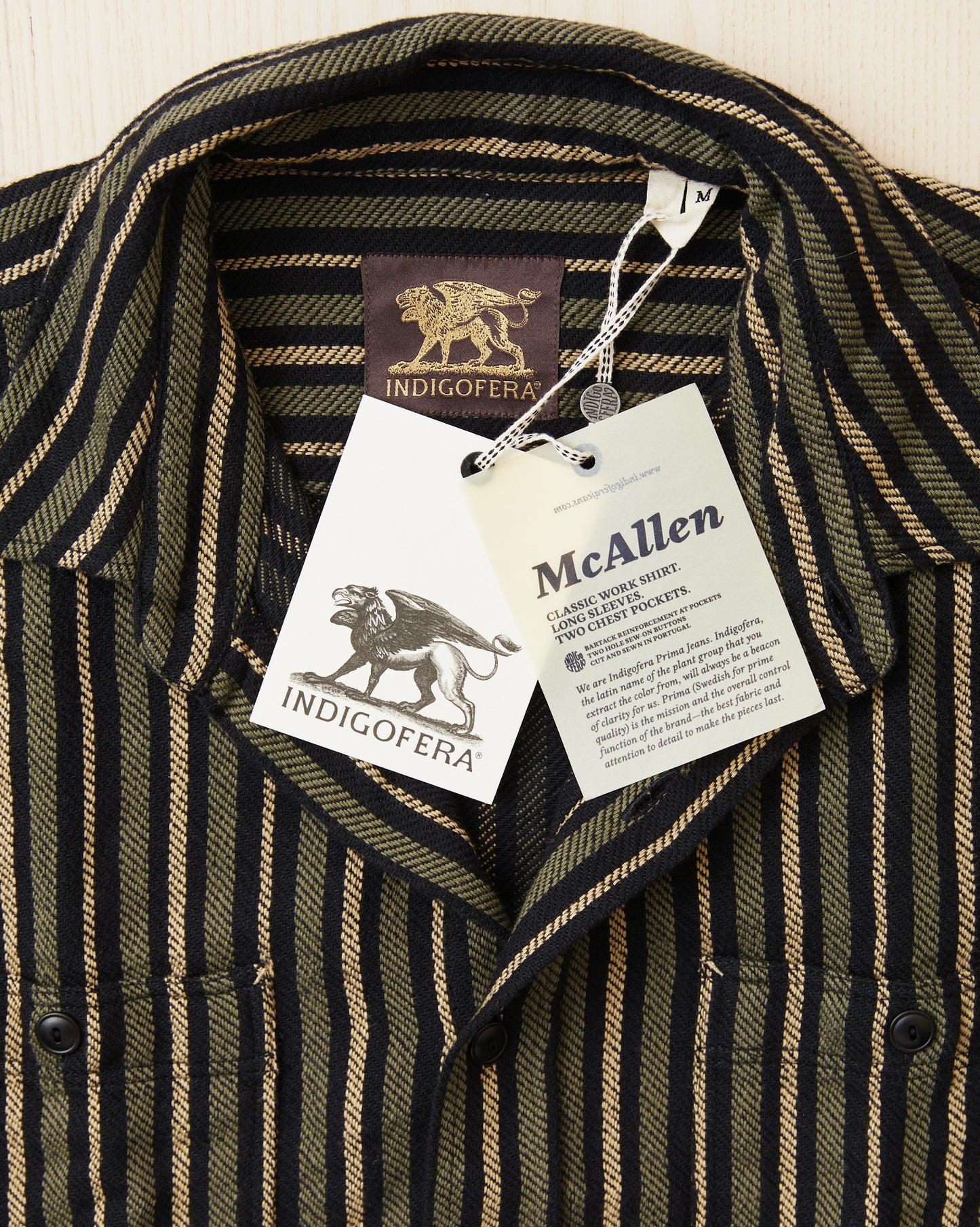 Indigofera McAllen Flannel Work Shirt Black/Beige/Grey