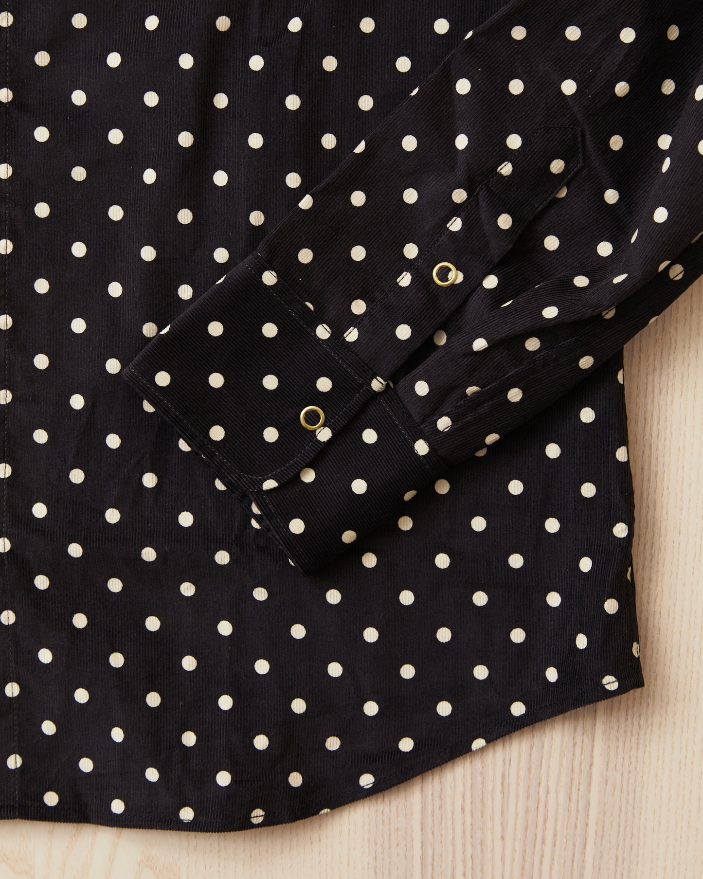 Indigofera Ike Corduroy Polkadot Black Shirt