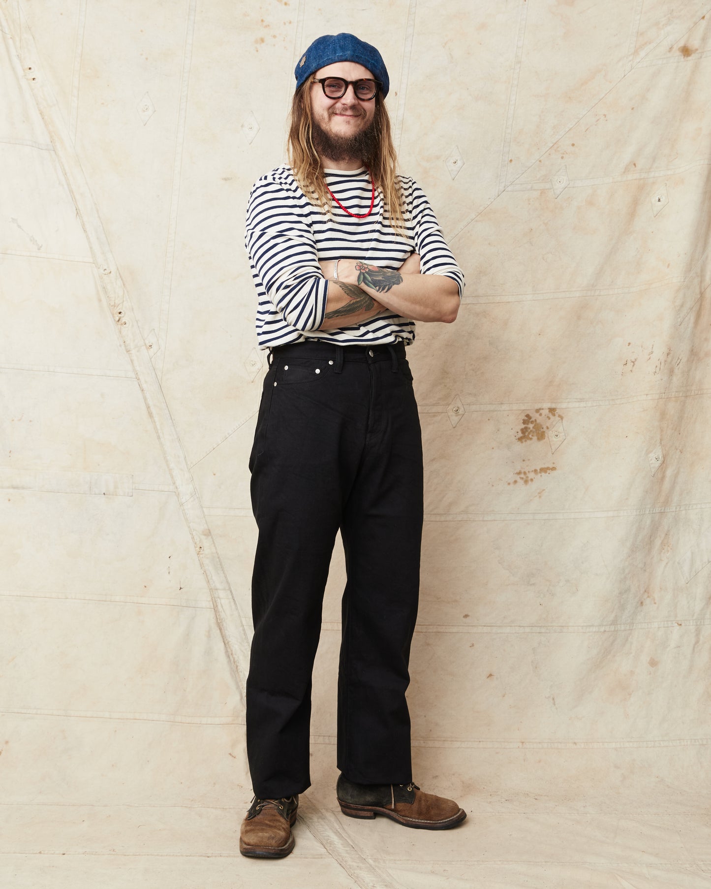 Momotaro MMJE6500 #400 Wide Kyotomontsuki Dyed Jeans Black One Wash