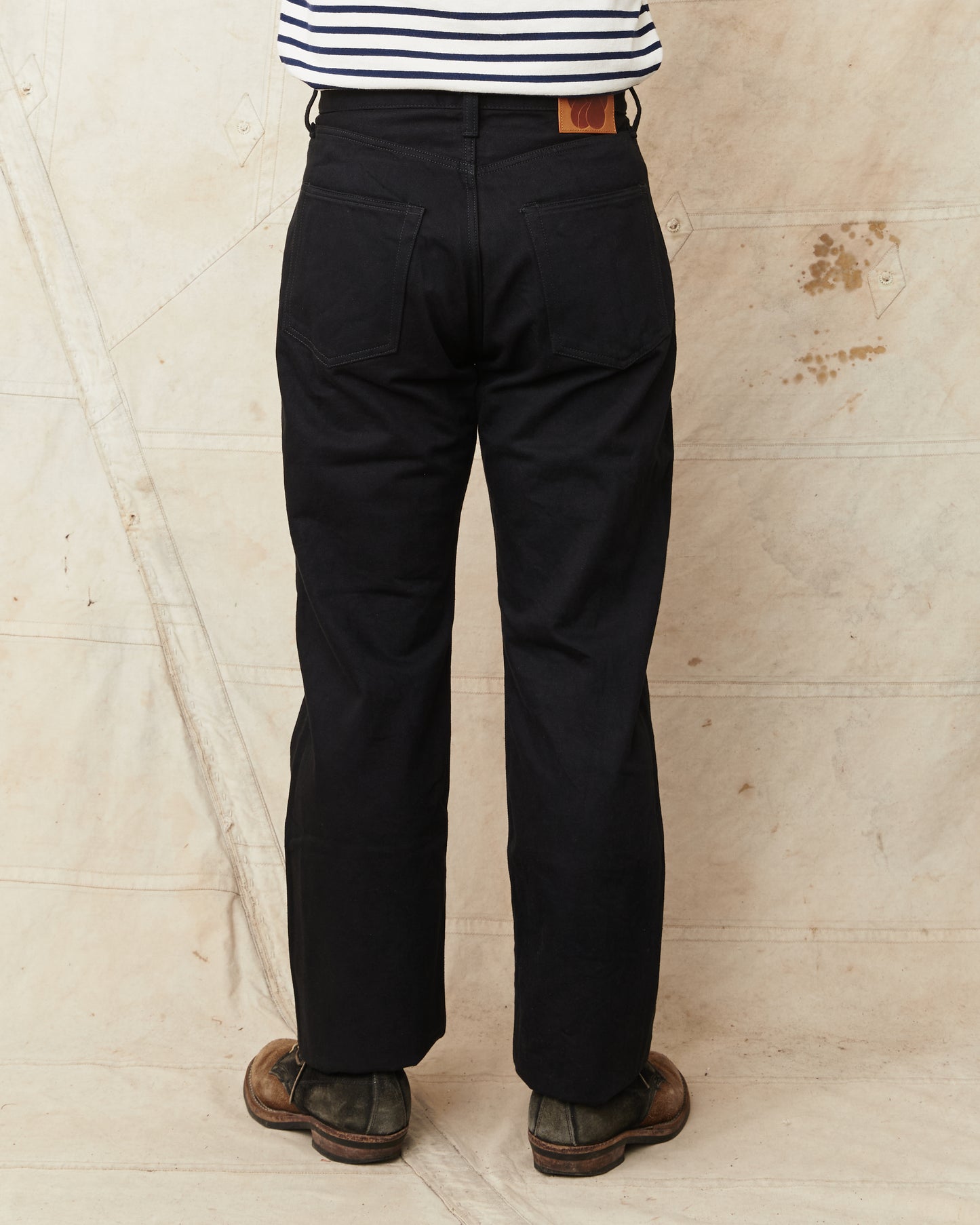 Momotaro MMJE6500 #400 Wide Kyotomontsuki Dyed Jeans Black One Wash