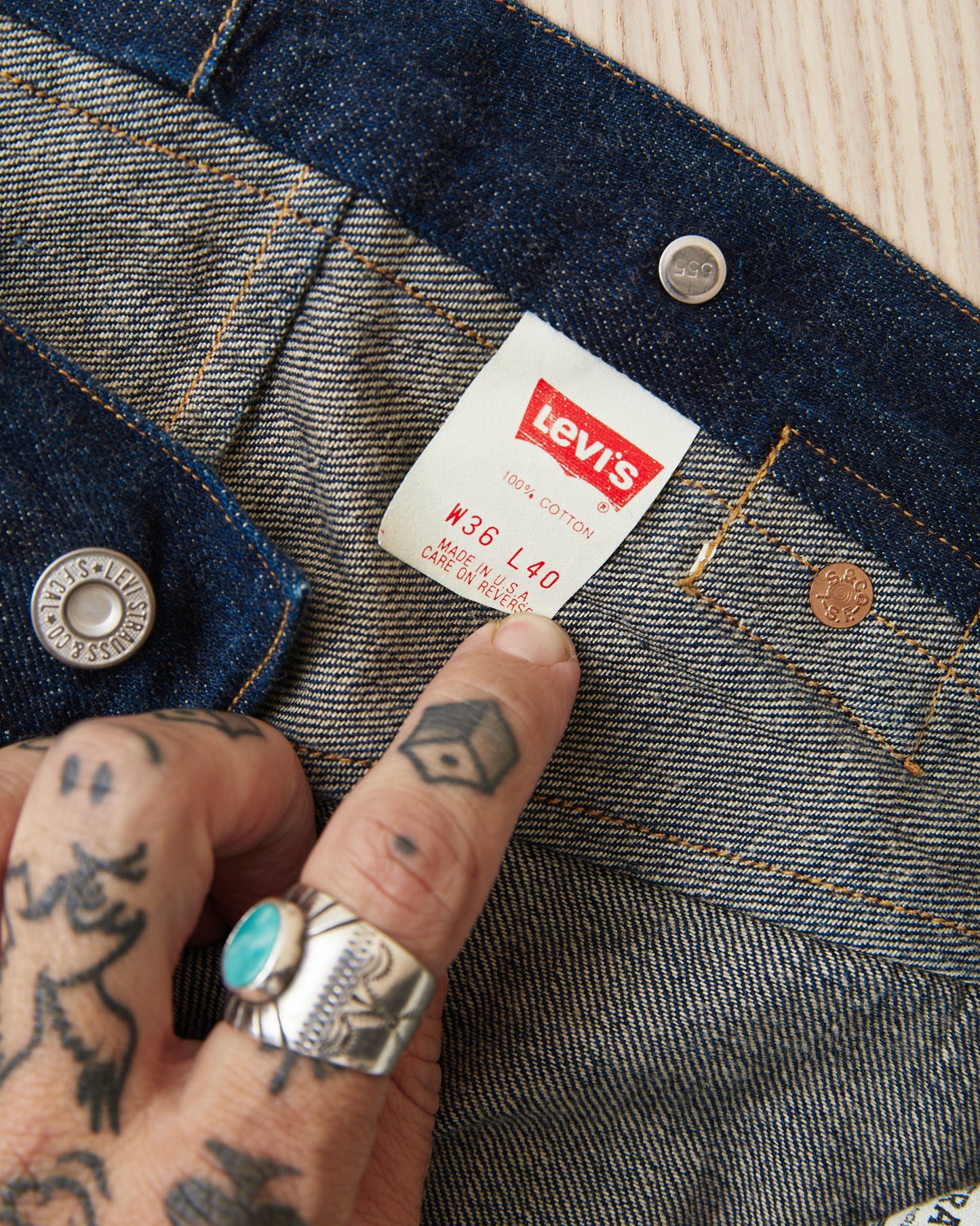 Second Hand LVC 1890 501xx Made in USA 555 Valencia Street Jeans W36/L40
