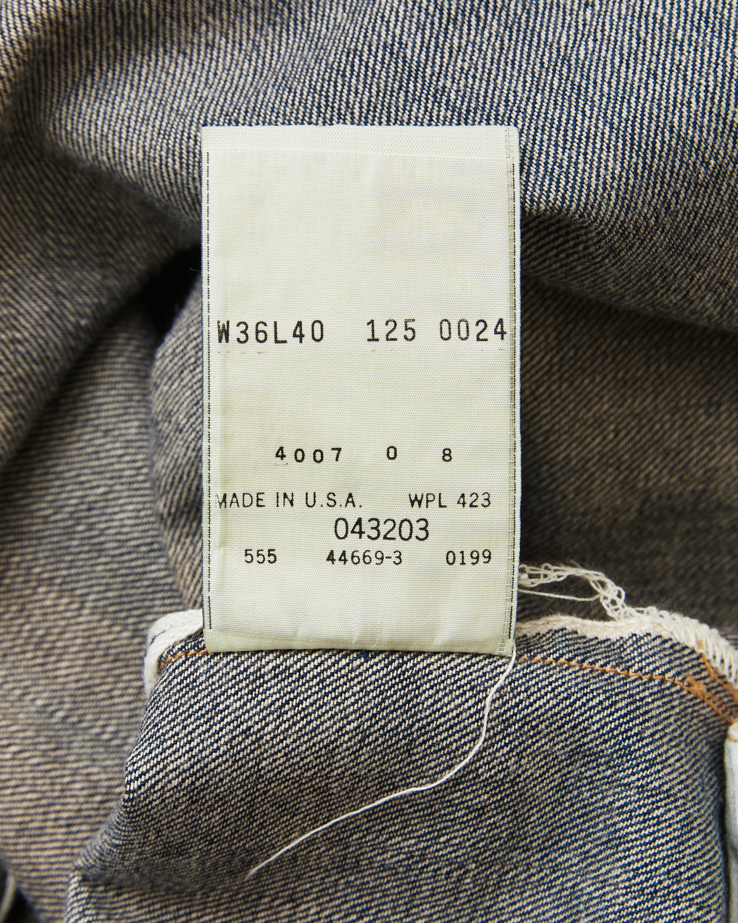 Second Hand LVC 1890 501xx Made in USA 555 Valencia Street Jeans W36/L40