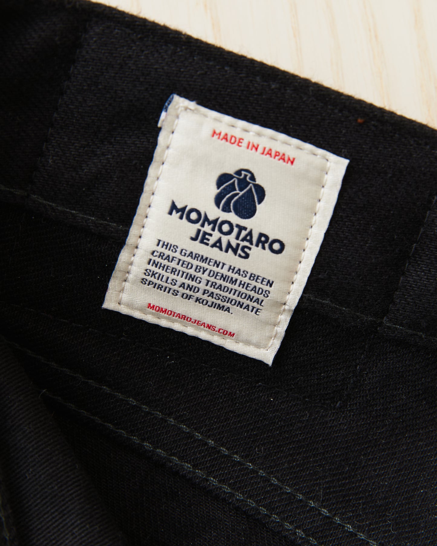 Momotaro MMJE6500 #400 Wide Kyotomontsuki Dyed Jeans Black One Wash