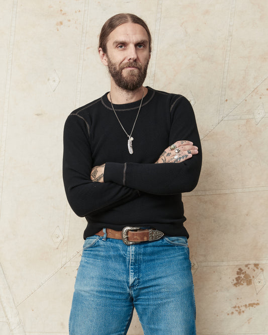 Buzz Rickson's BR63755 Long Sleeve Thermal Shirt Black