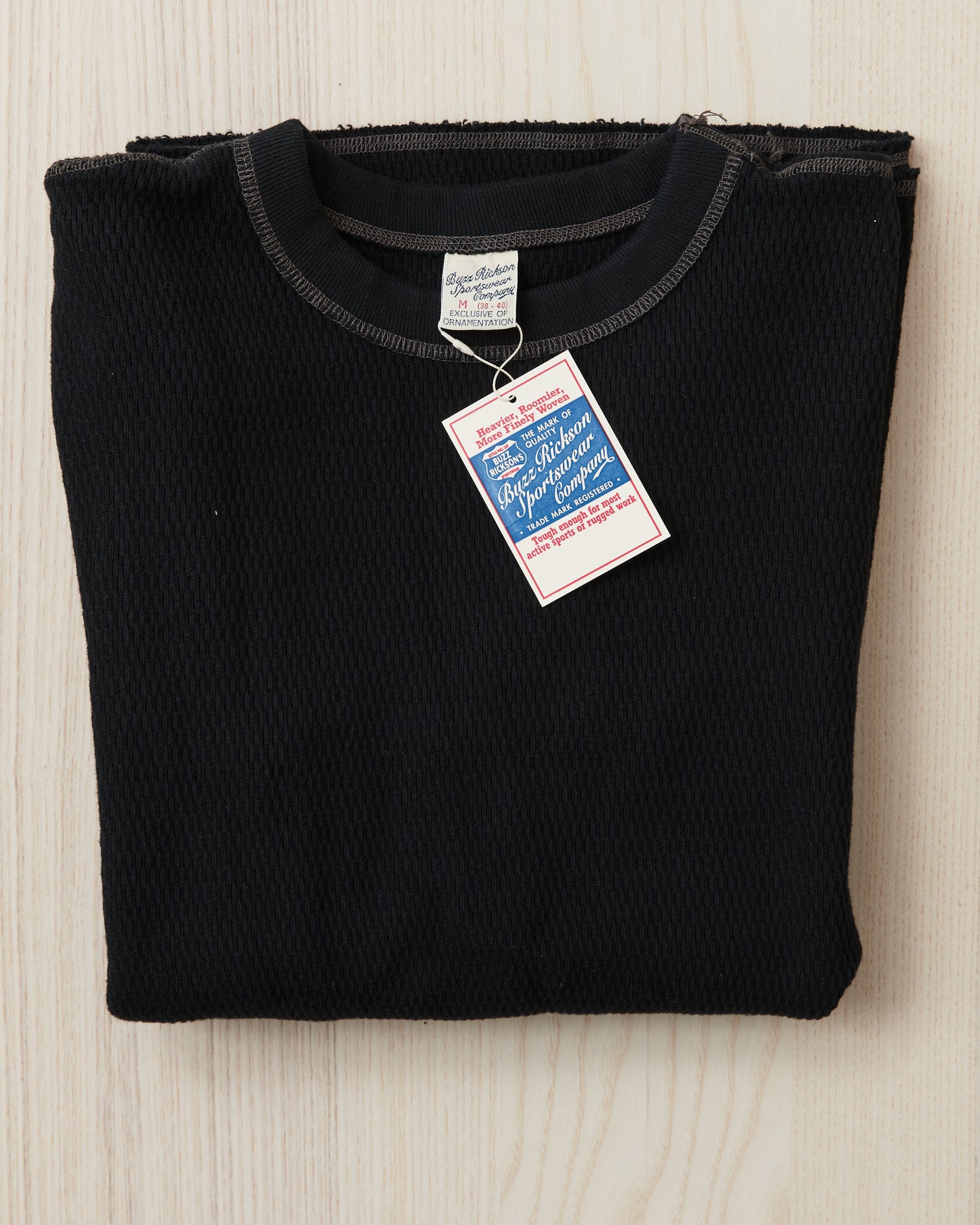 Buzz Rickson's BR63755 Long Sleeve Thermal Shirt Black