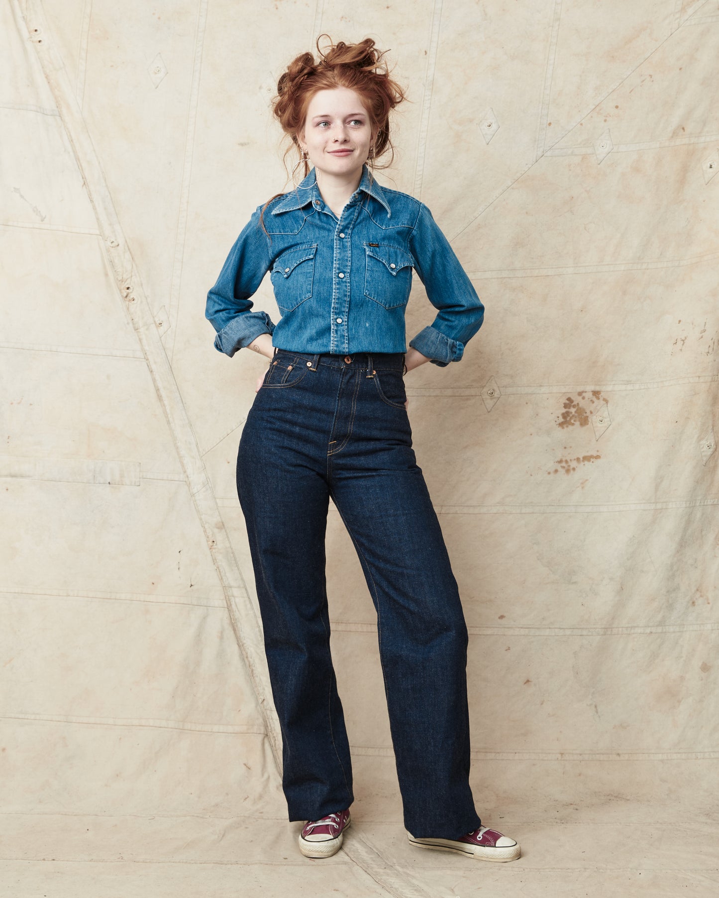 Indigofera Roslyn Women's Jeans Vintage 70's Selvage Denim Rinsed