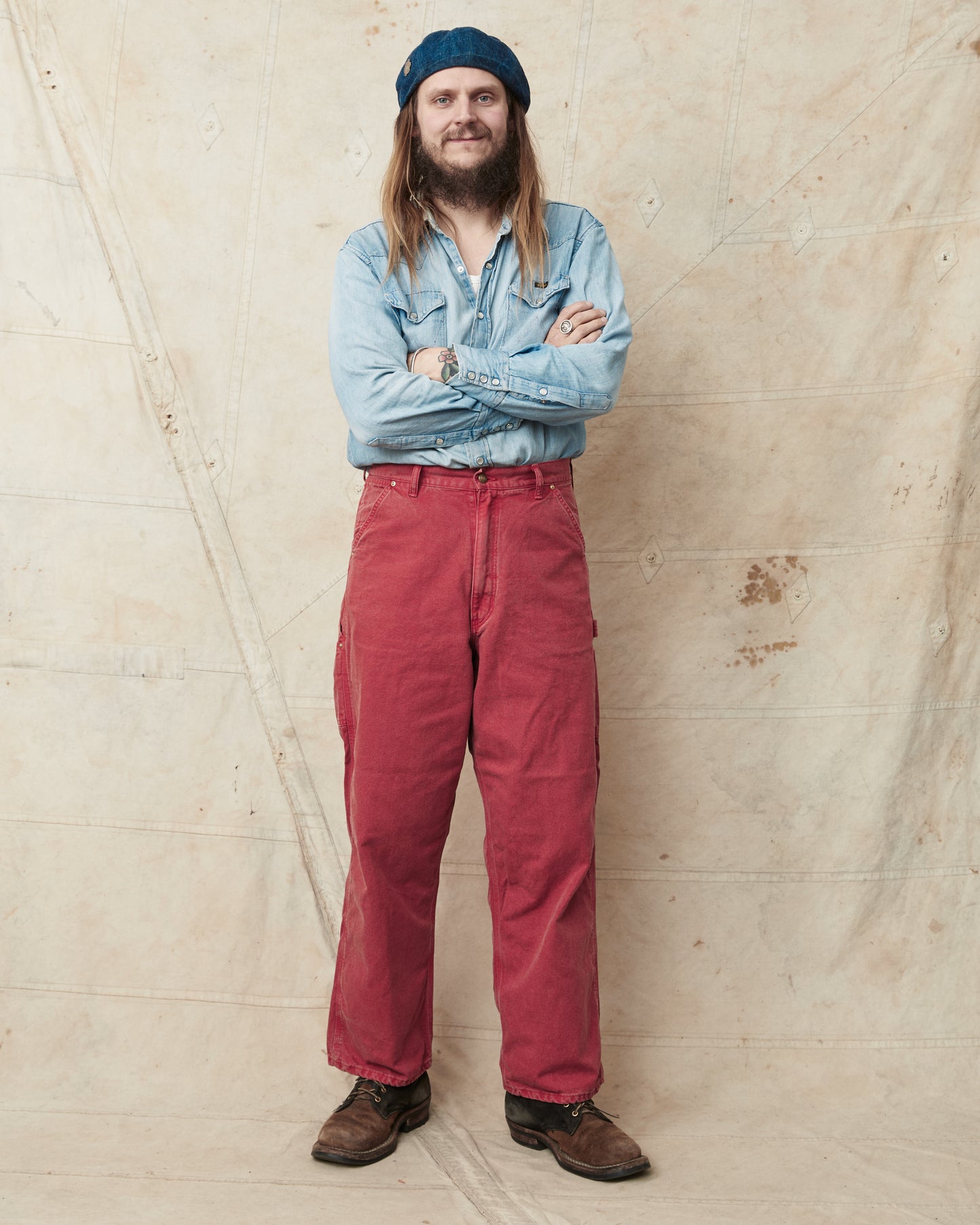 OrSlow 5328 Dad's Fit Painter Pants Red