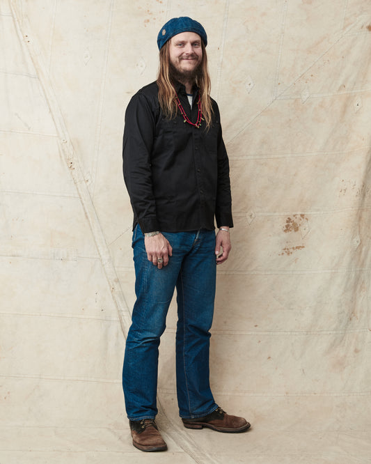 Buzz Rickson's Black HBT Twill Work Shirt BR29390