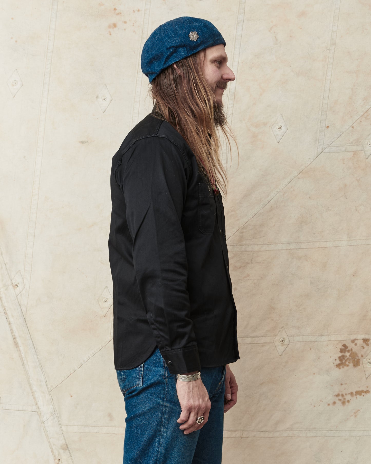 Buzz Rickson's Black HBT Twill Work Shirt BR29390