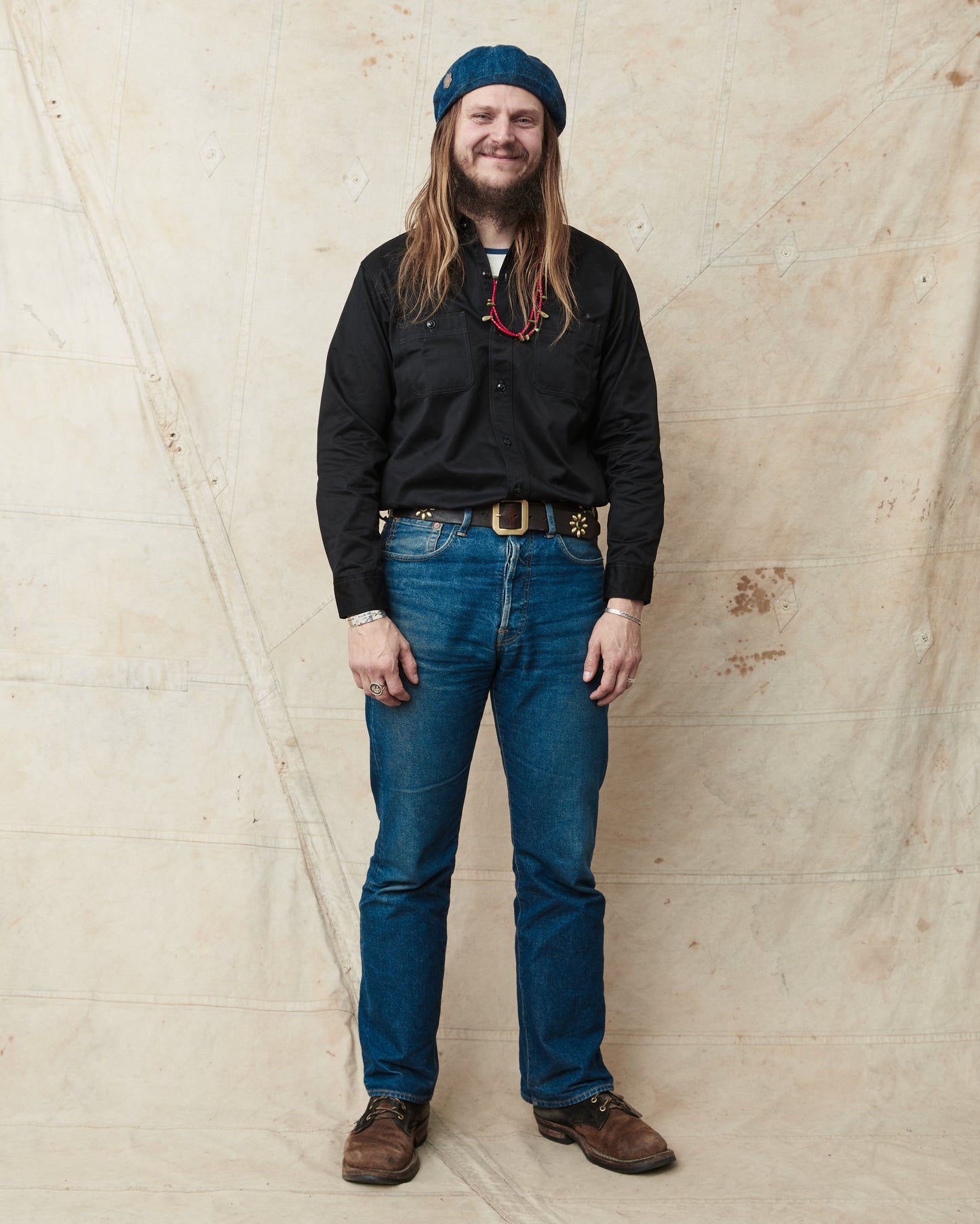Buzz Rickson's Black HBT Twill Work Shirt BR29390