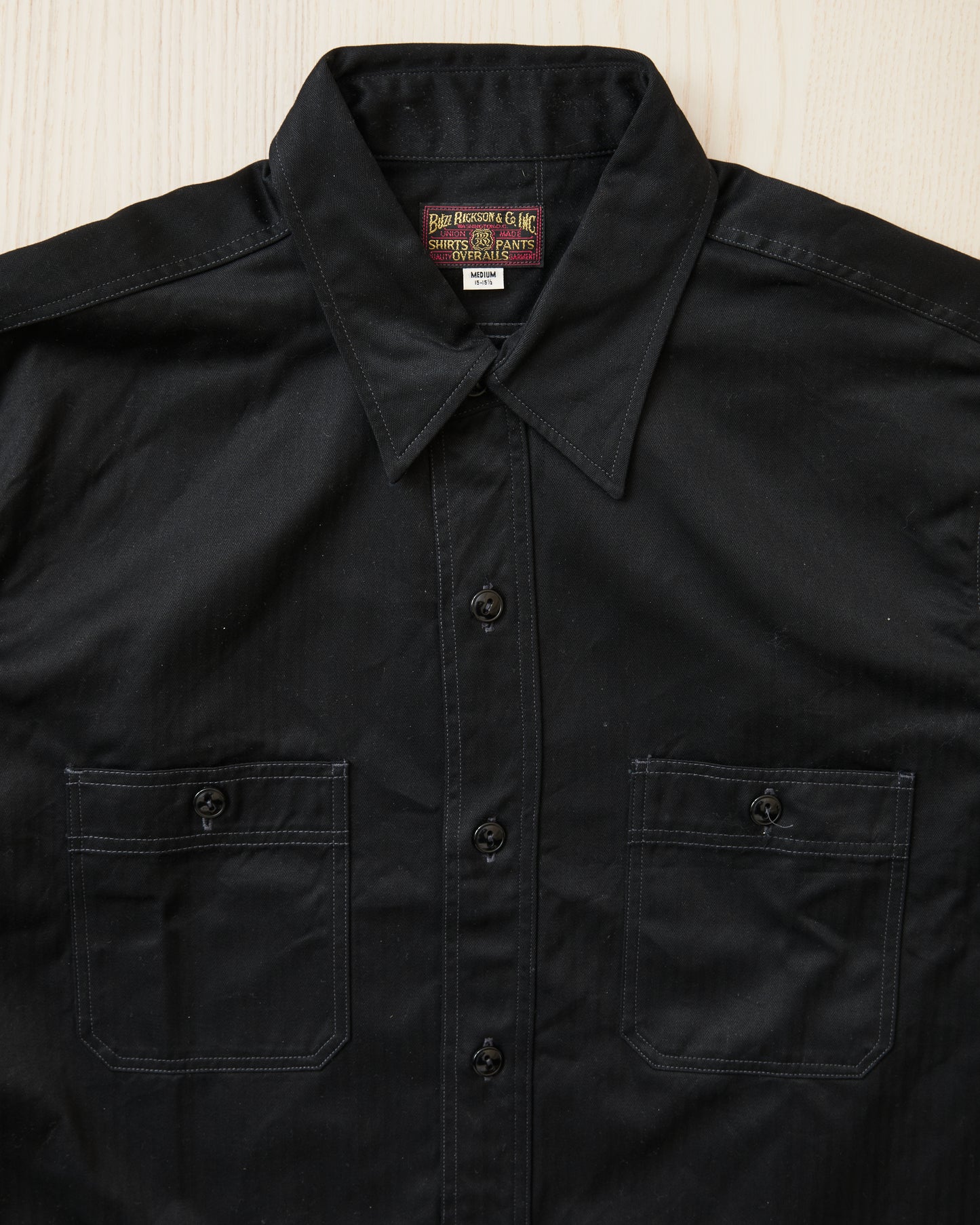 Buzz Rickson's Black HBT Twill Work Shirt BR29390