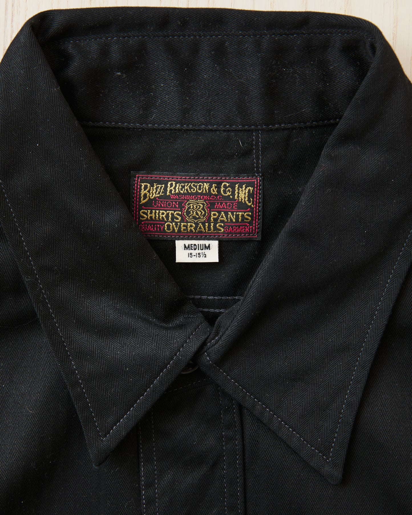 Buzz Rickson's Black HBT Twill Work Shirt BR29390
