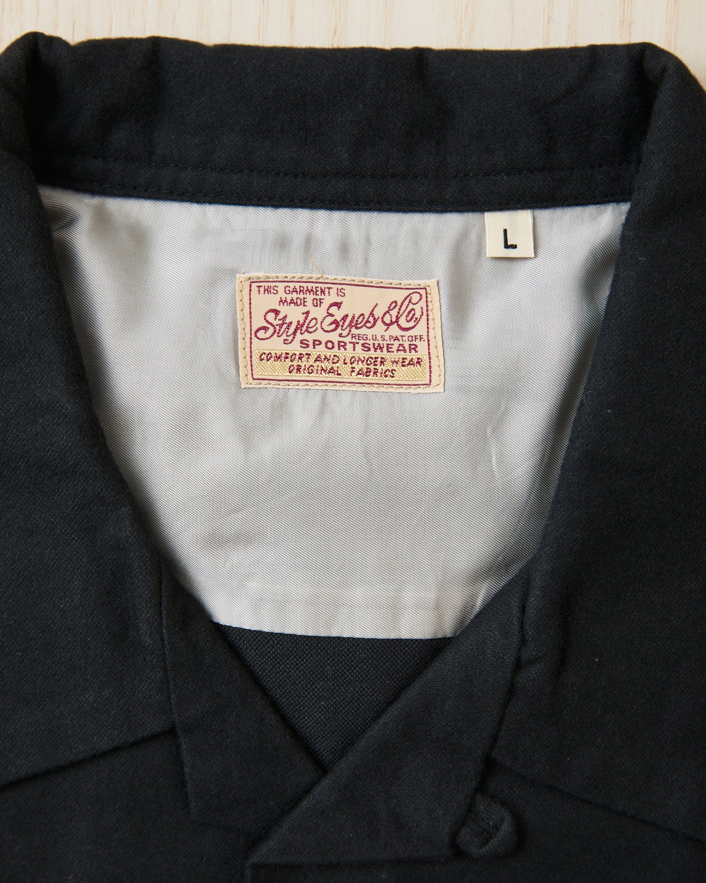Style Eyes Mid 1950s Style Flannel Sports Shirt “Plain” Black SE29577
