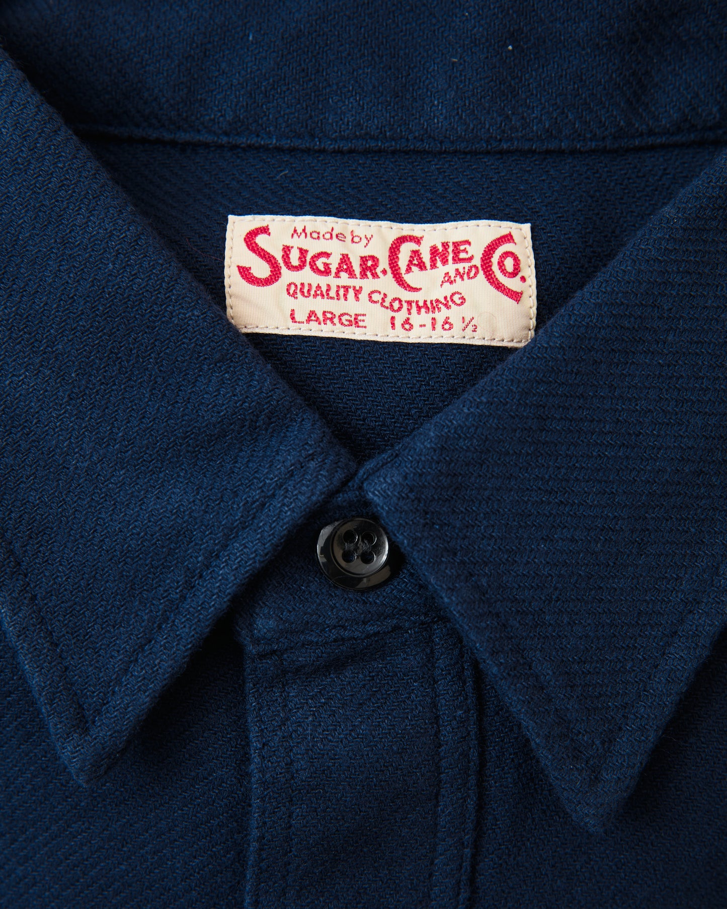 Sugar Cane & Co. Cotton Twill Work Shirt Navy SC29560