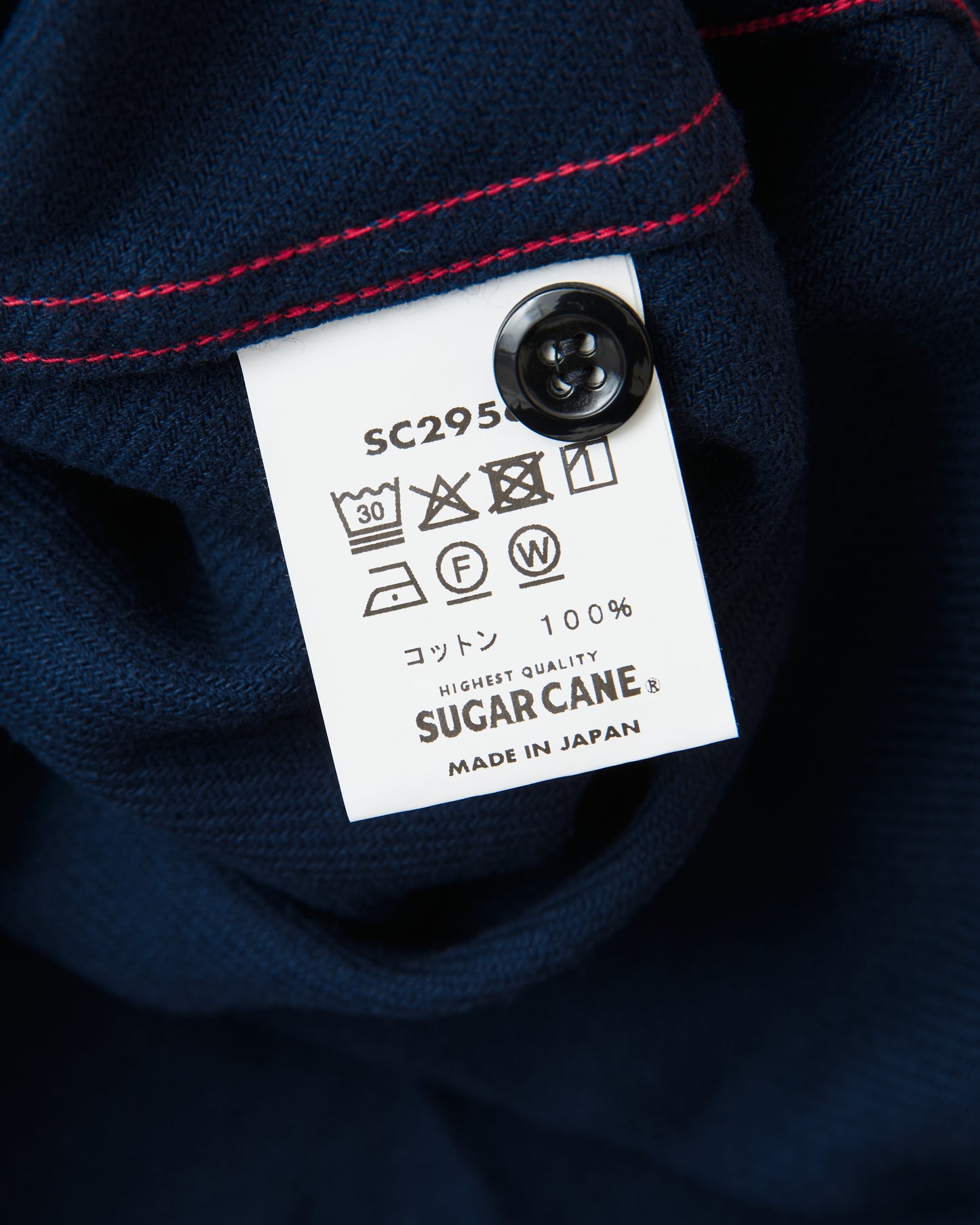 Sugar Cane & Co. Cotton Twill Work Shirt Navy SC29560