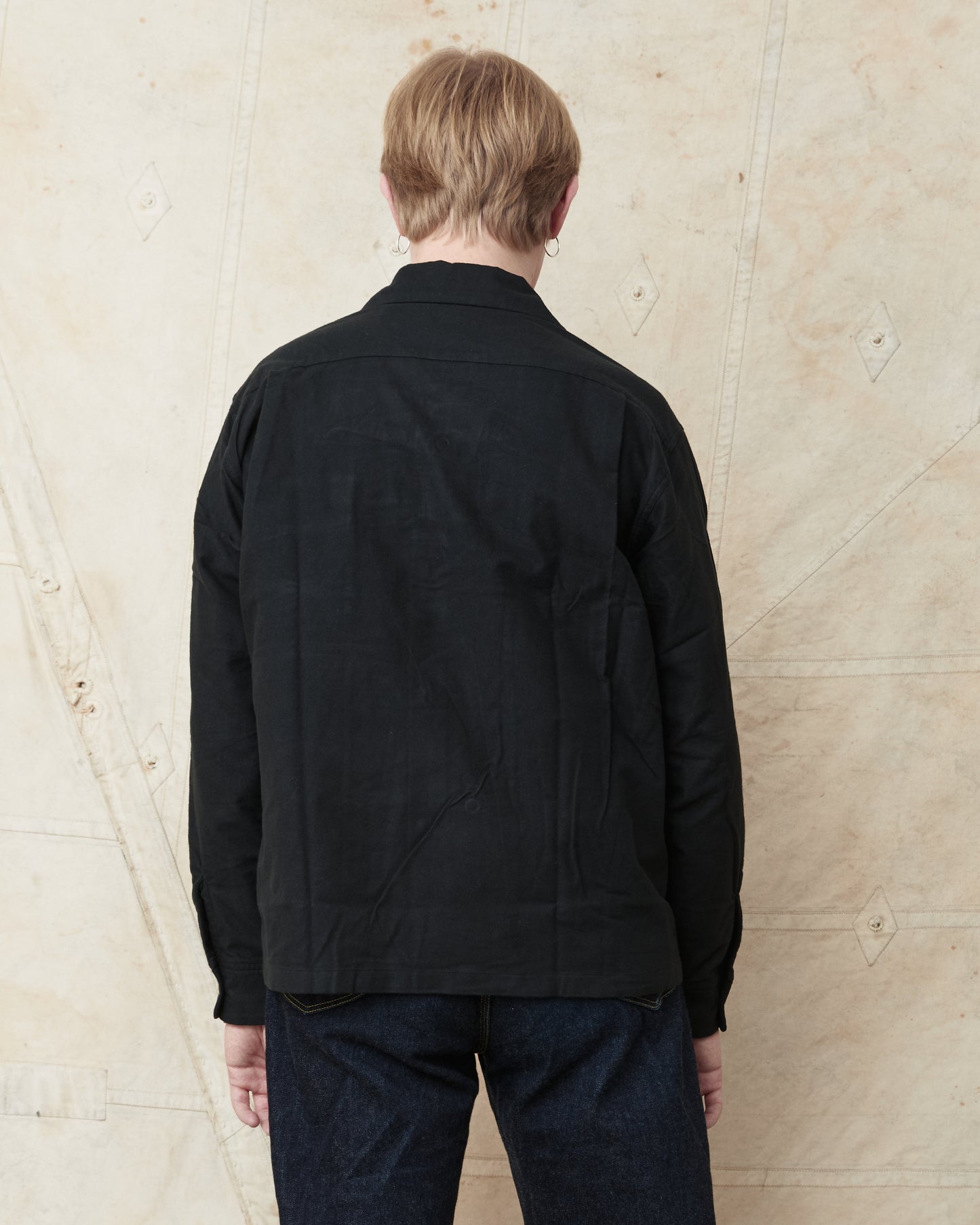 Style Eyes Mid 1950s Style Flannel Sports Shirt “Plain” Black SE29577