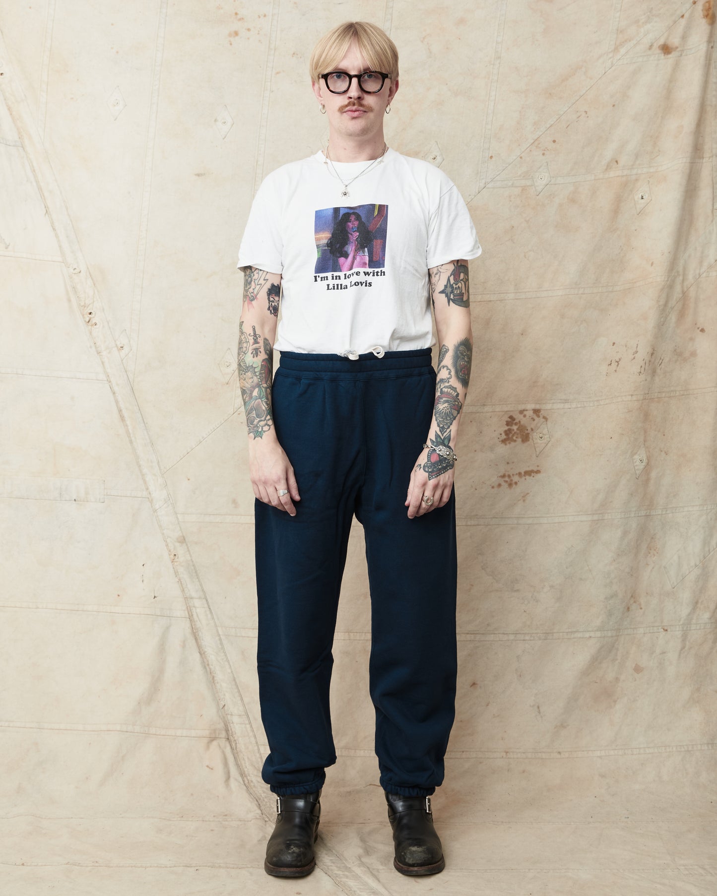Whitesville Heavy Sweat Pants Navy WV49036