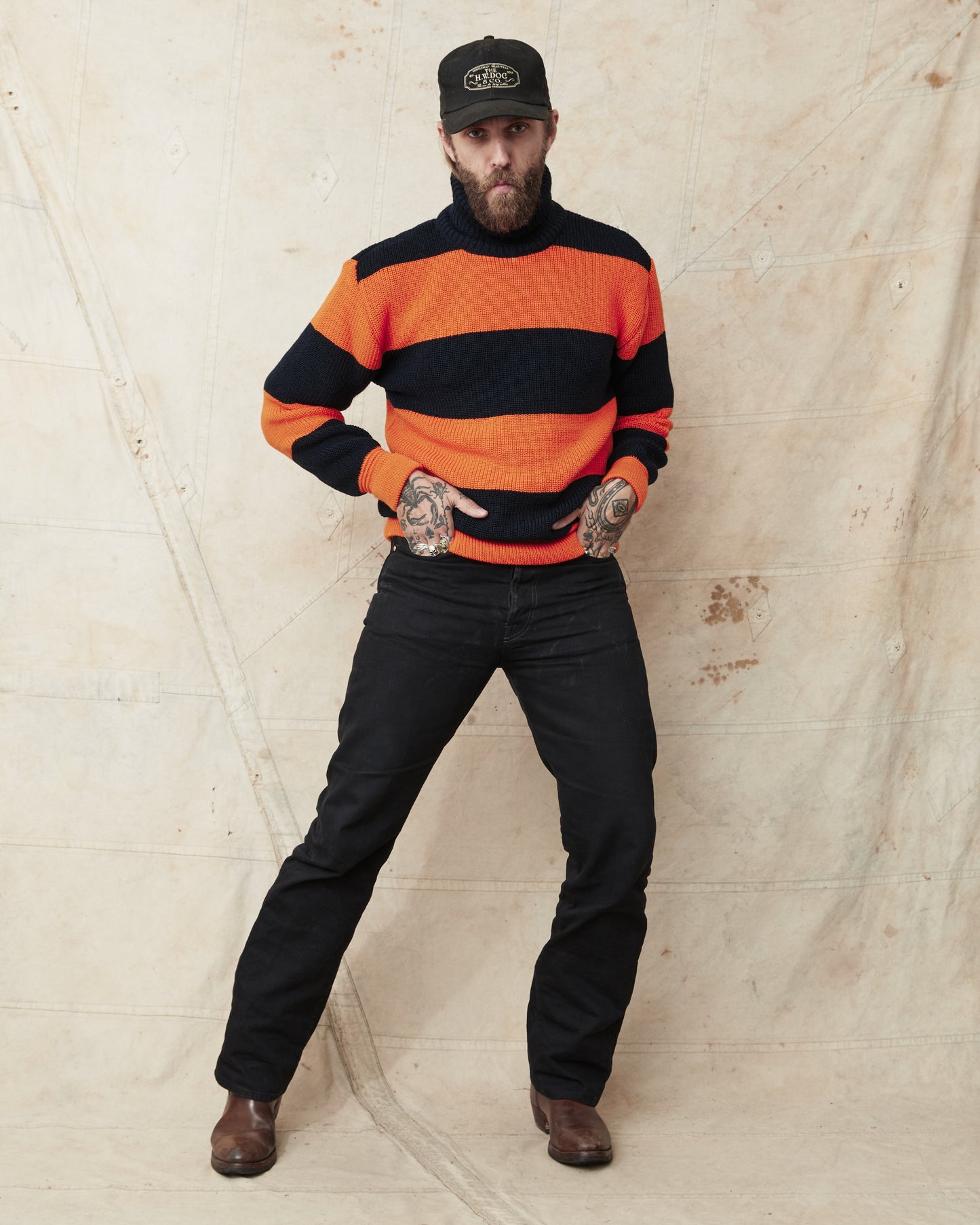 Heimat Signal Rollneck Wool Rescue Orange / Ink - Rugby