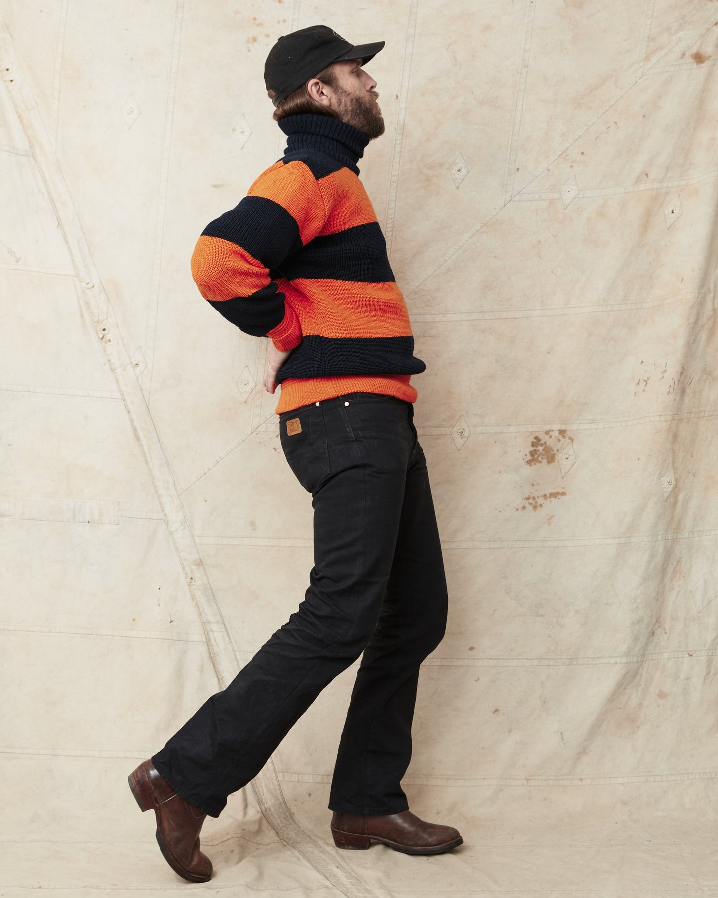 Heimat Signal Rollneck Wool Rescue Orange / Ink - Rugby