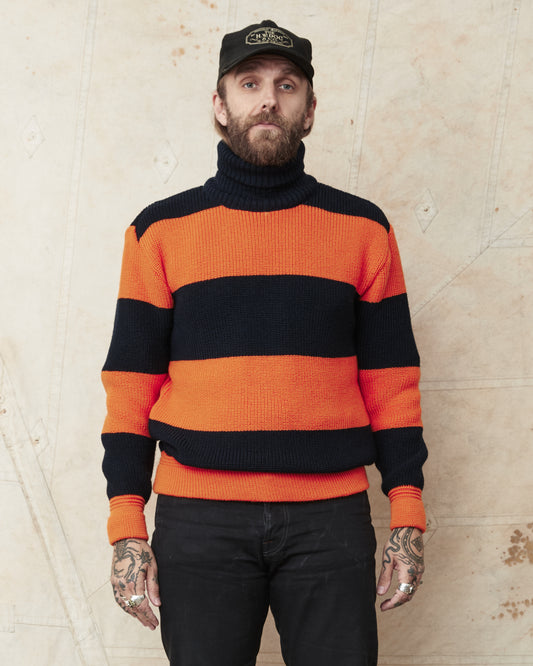 Heimat Signal Rollneck Wool Rescue Orange / Ink - Rugby