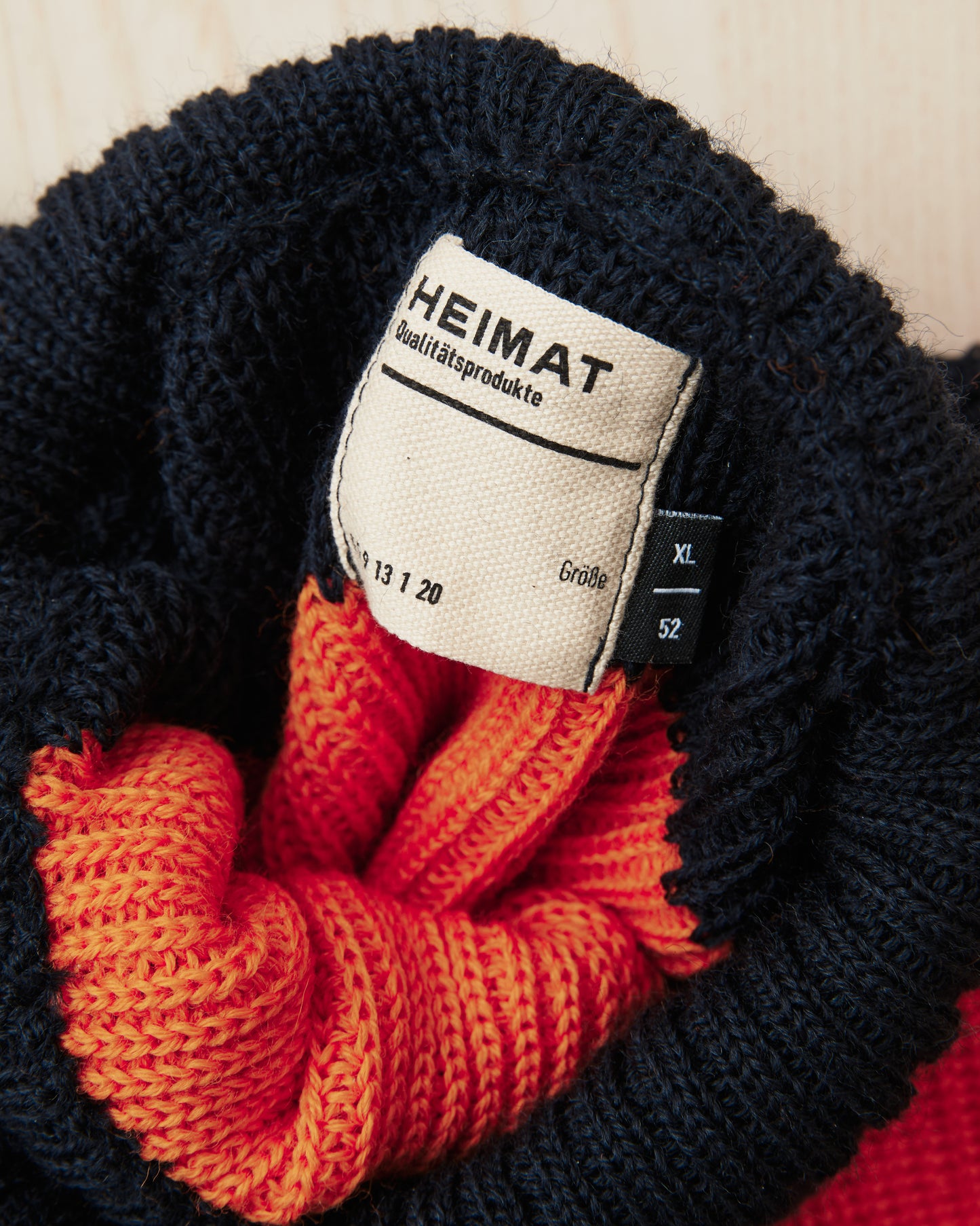 Heimat Signal Rollneck Wool Rescue Orange / Ink - Rugby
