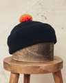 Heimat Mechanics Bobble Wool Hat Ink (Navy) / Rescue Orange