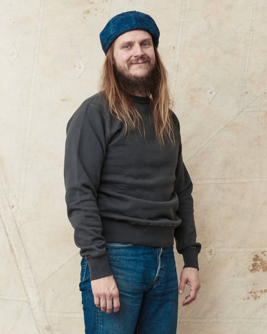 Buzz Rickson's Loopwheel Sweatshirt 4-Needle Black BR65622