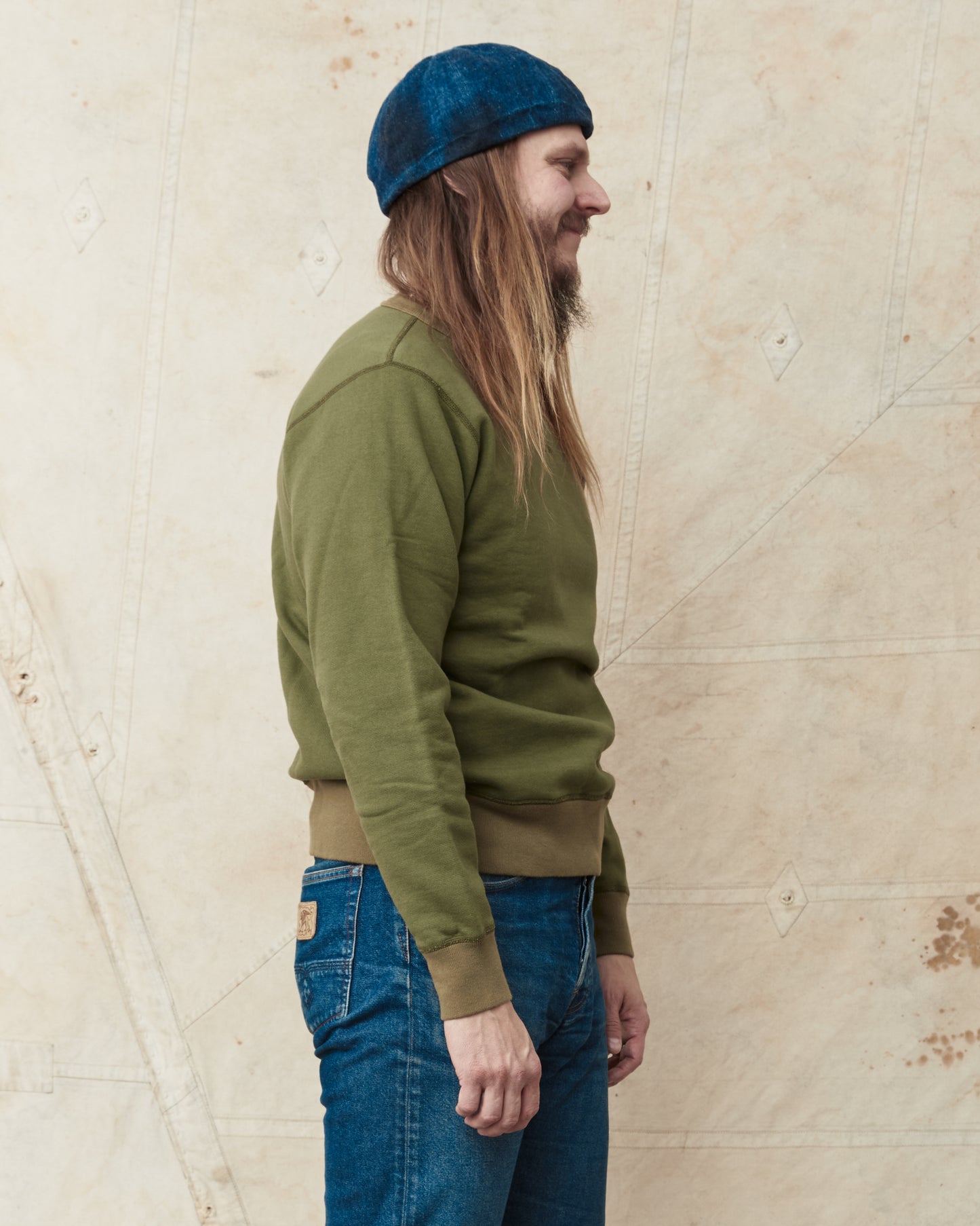 Buzz Rickson's Loopwheel Sweatshirt 4-Needle Olive BR65622
