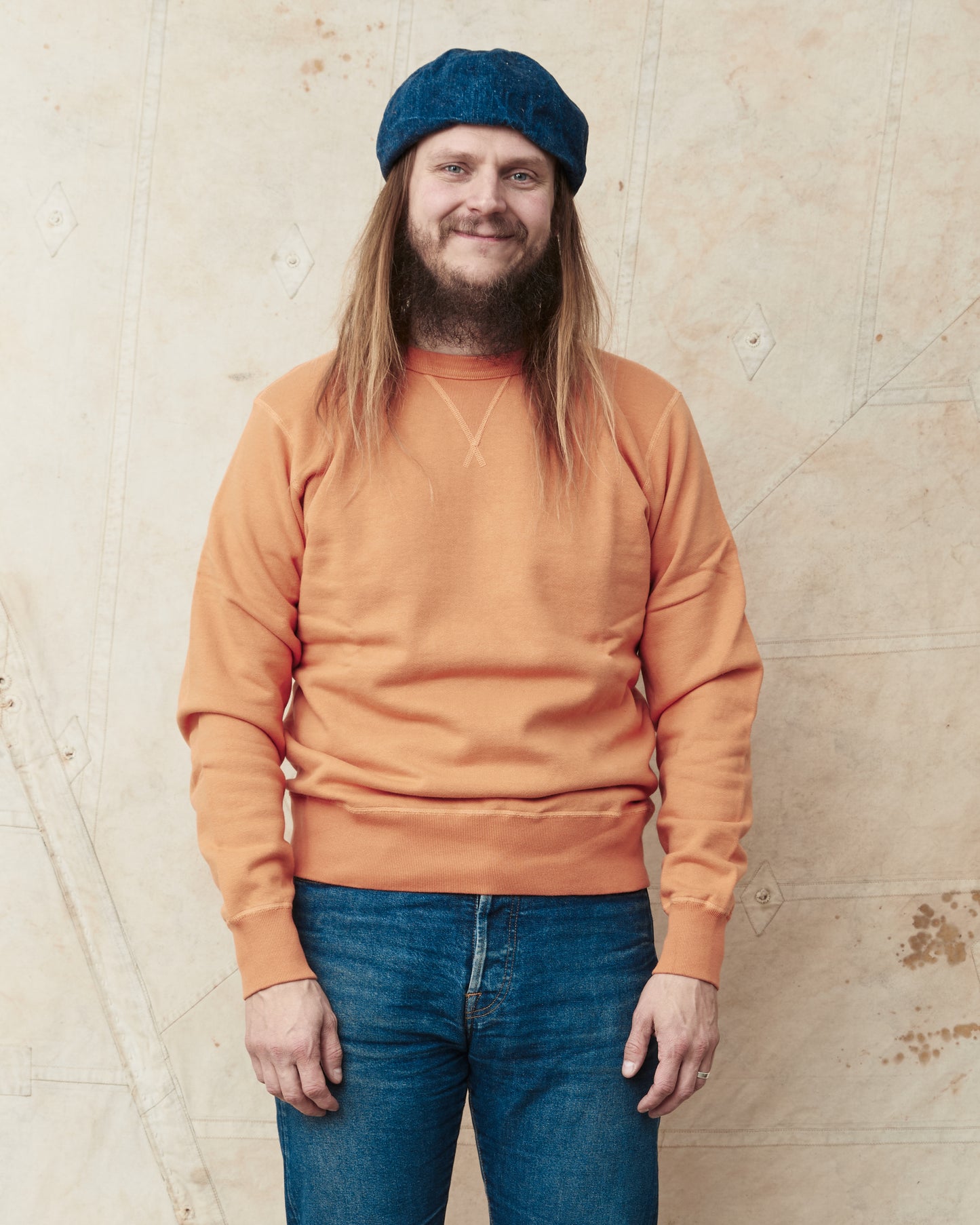 Buzz Rickson's Loopwheel Sweatshirt 4-Needle Orange BR65622