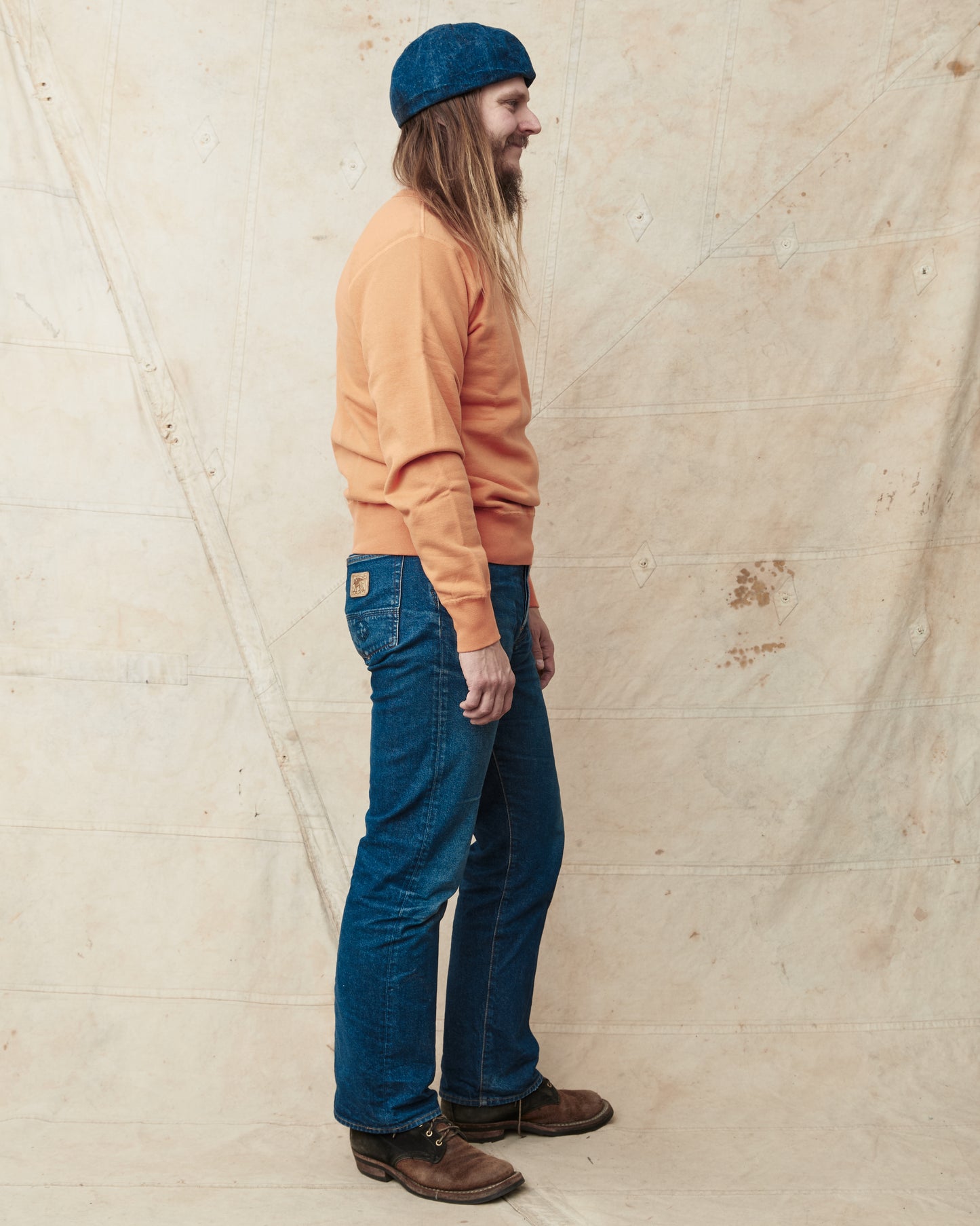 Buzz Rickson's Loopwheel Sweatshirt 4-Needle Orange BR65622
