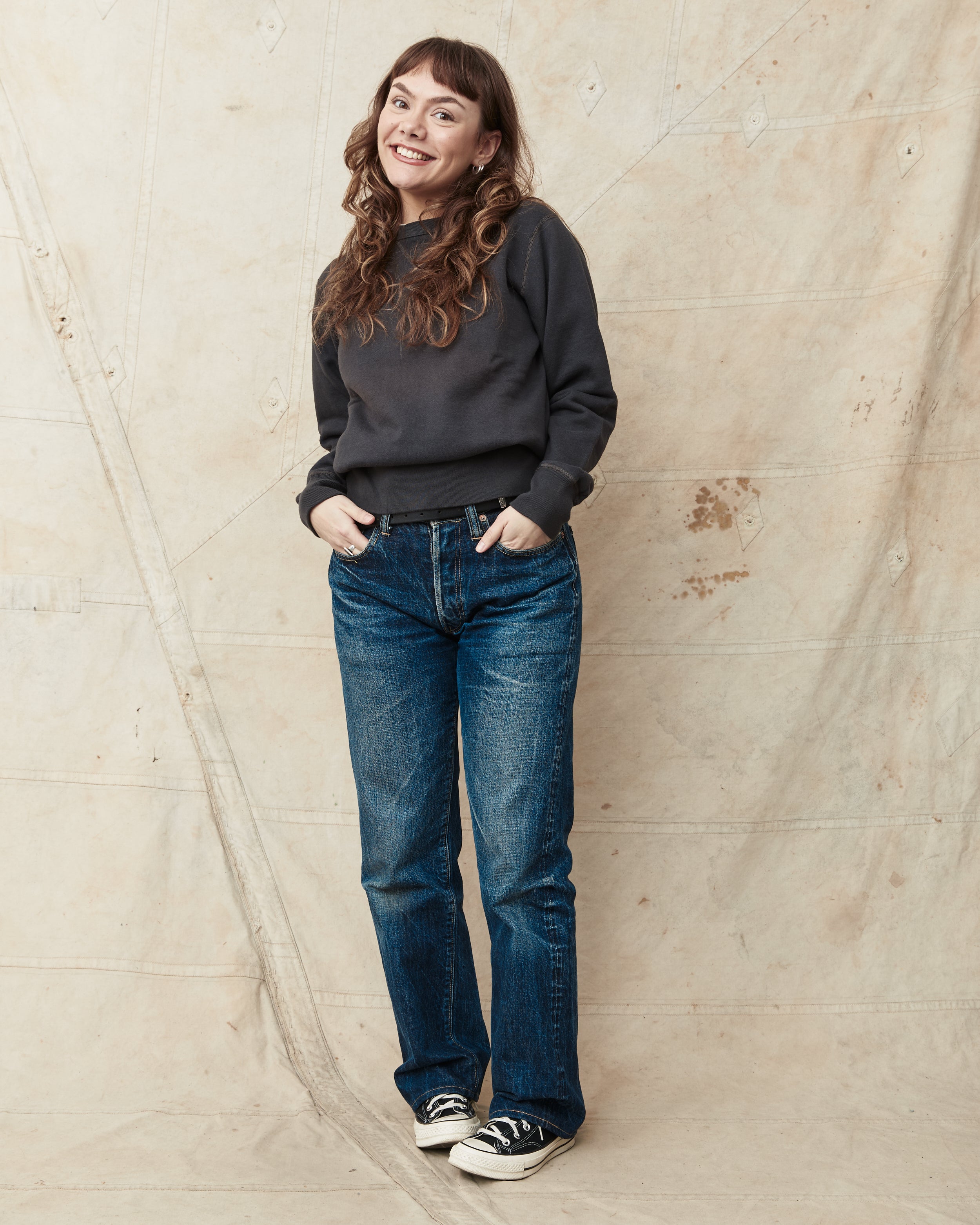 Buzz Rickson's Loopwheel Sweatshirt 4-Needle Black BR65622