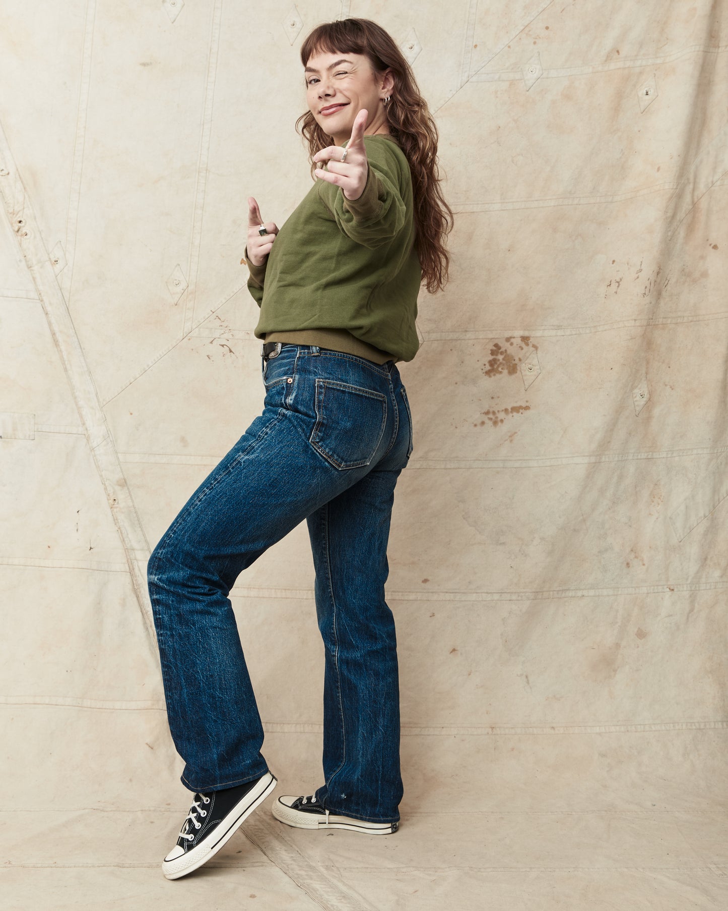 Buzz Rickson's Loopwheel Sweatshirt 4-Needle Olive BR65622