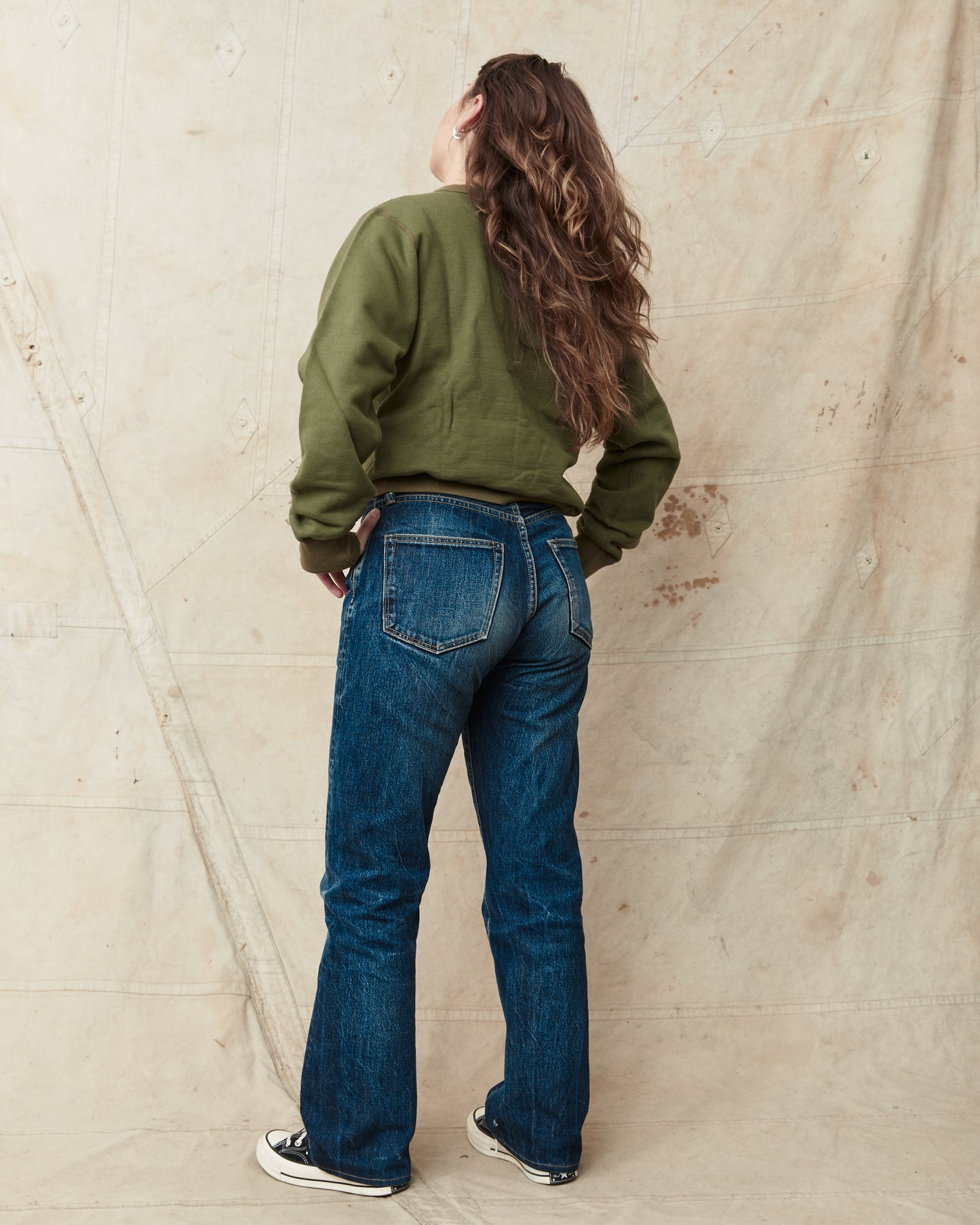 Buzz Rickson's Loopwheel Sweatshirt 4-Needle Olive BR65622