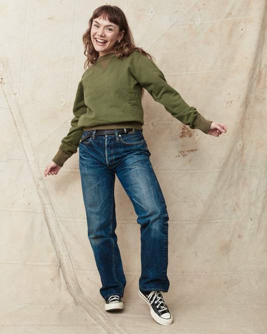 Buzz Rickson's Loopwheel Sweatshirt 4-Needle Olive BR65622