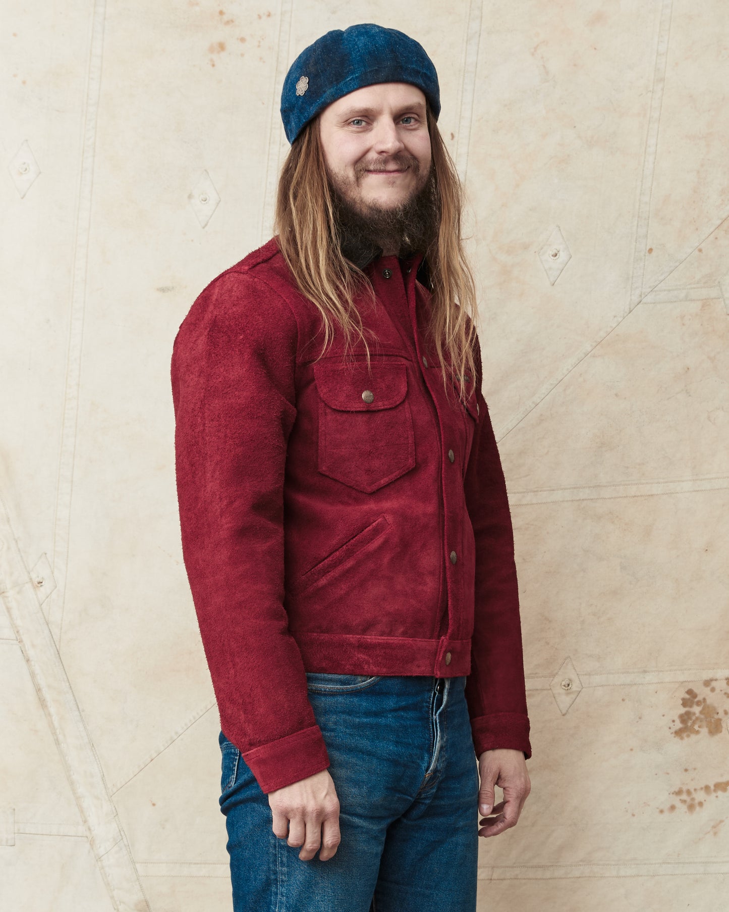 Indigofera Fargo Quarter Leather Jacket Wine