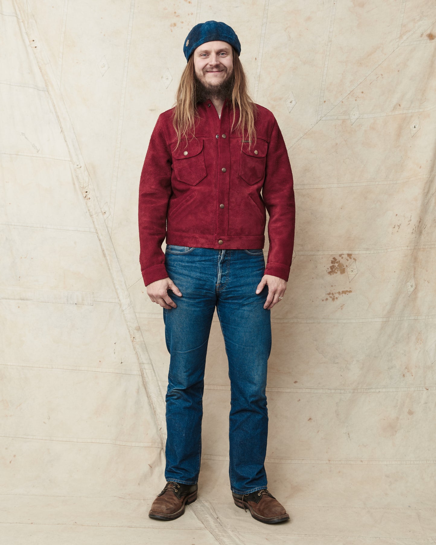 Indigofera Fargo Quarter Leather Jacket Wine