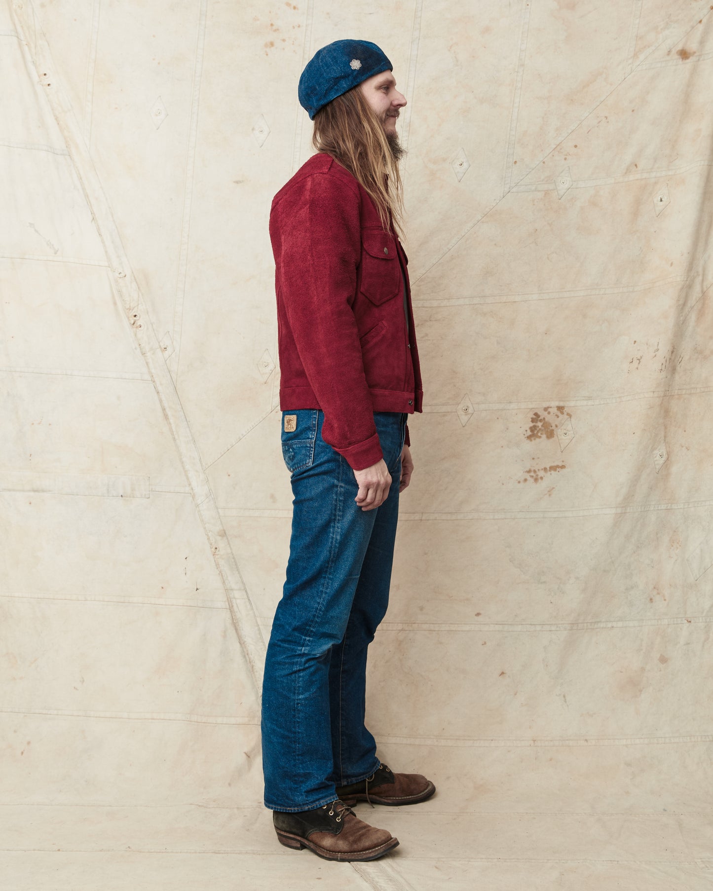 Indigofera Fargo Quarter Leather Jacket Wine