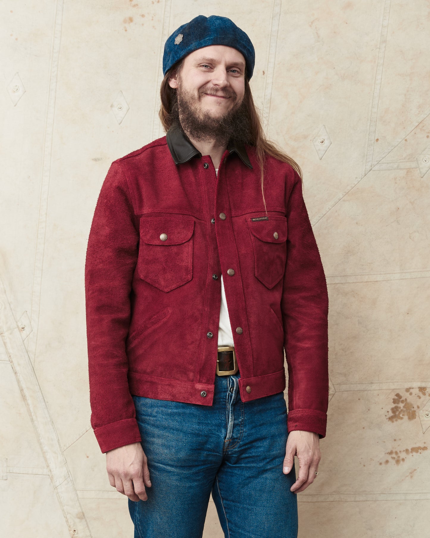 Indigofera Fargo Quarter Leather Jacket Wine