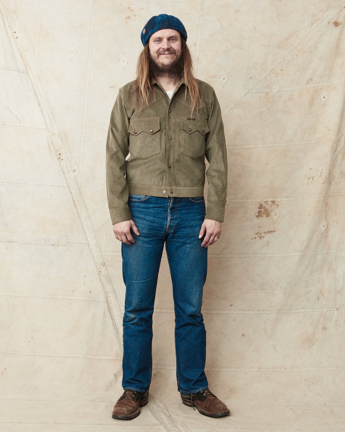 Indigofera Cooper Jacket Corduroy 13W Stone Green