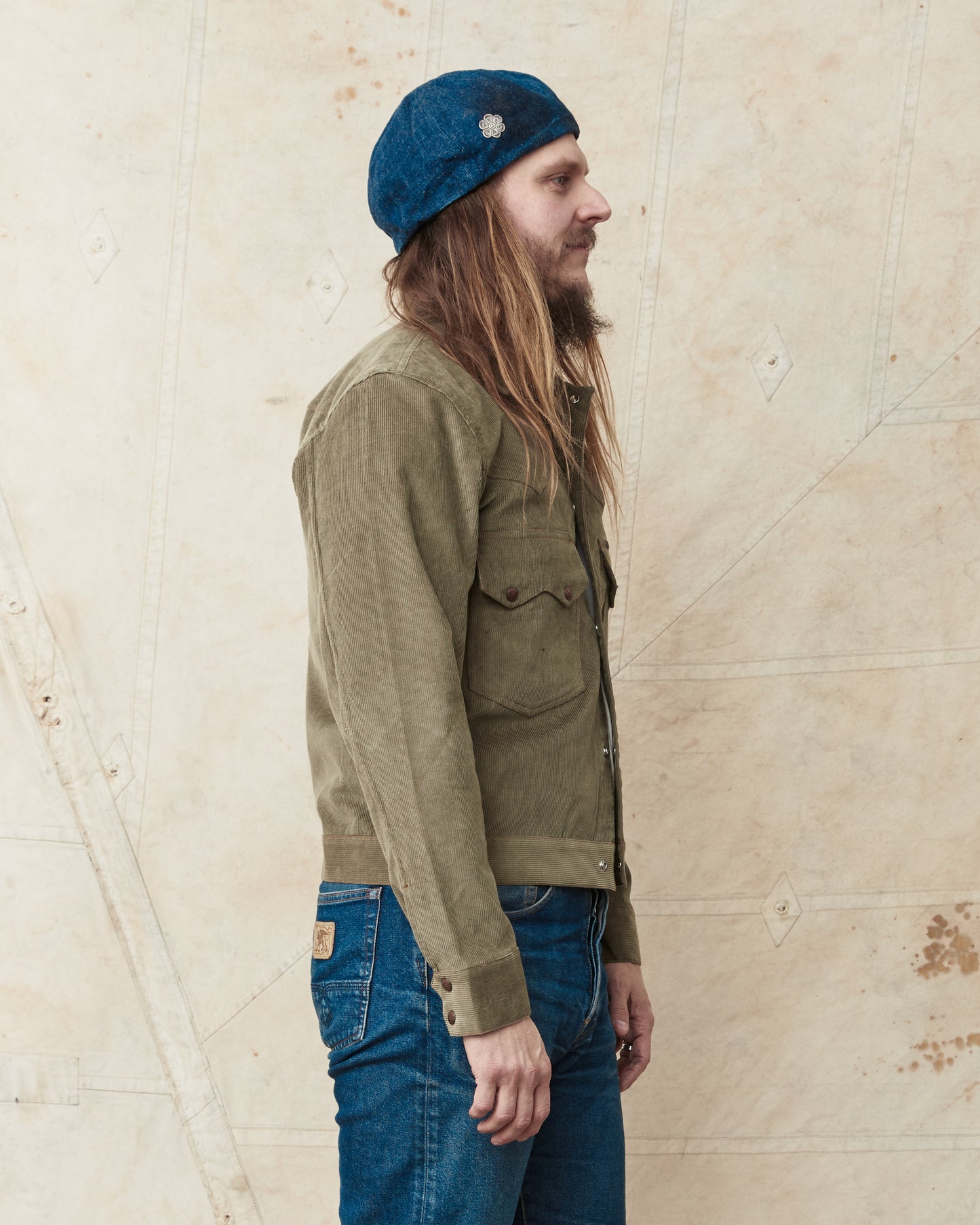 Indigofera Cooper Jacket Corduroy 13W Stone Green