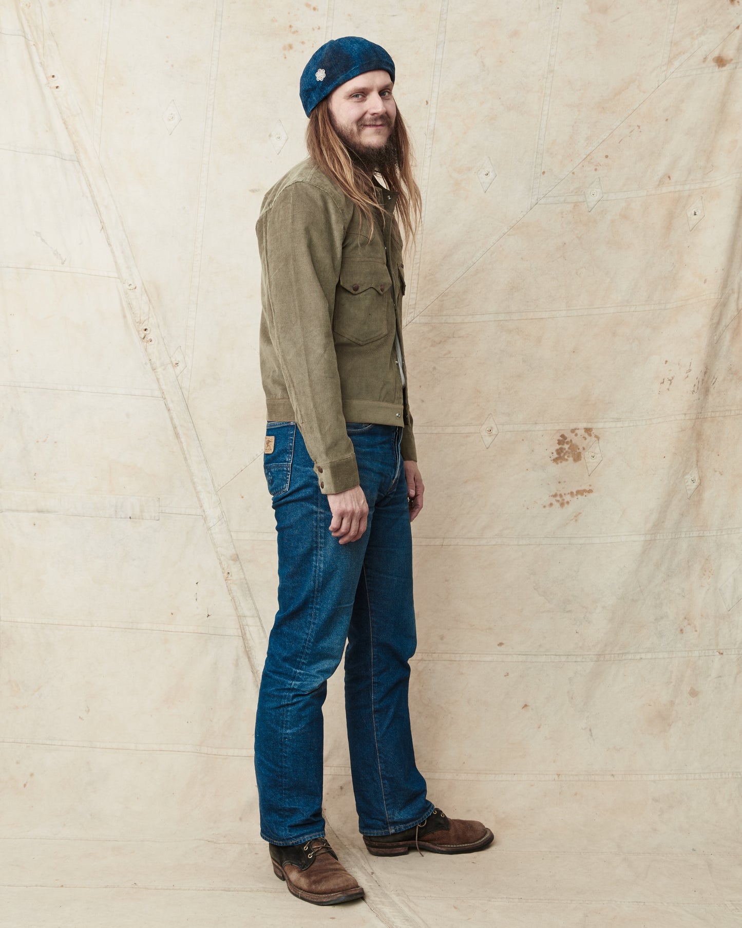 Indigofera Cooper Jacket Corduroy 13W Stone Green