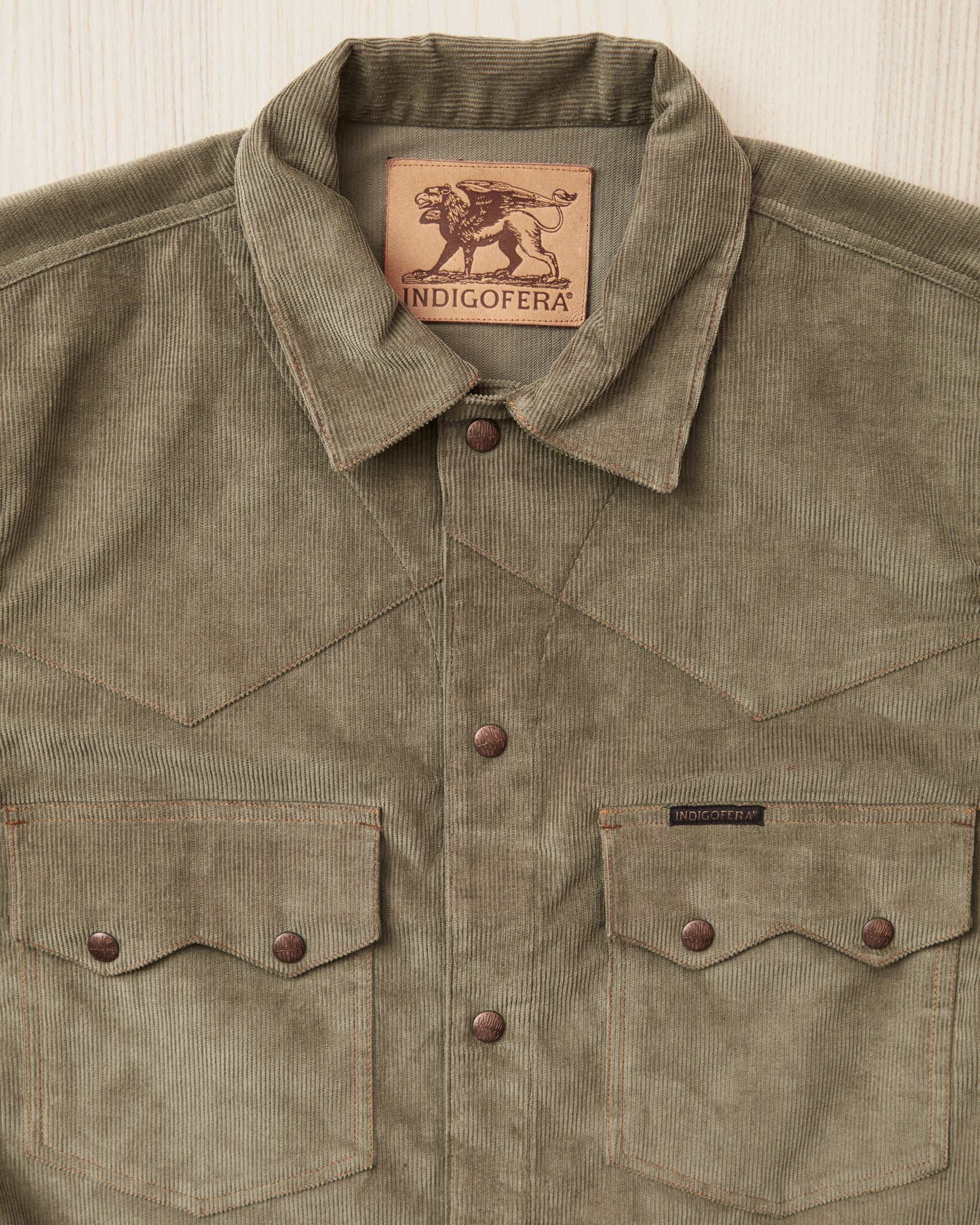 Indigofera Cooper Jacket Corduroy 13W Stone Green
