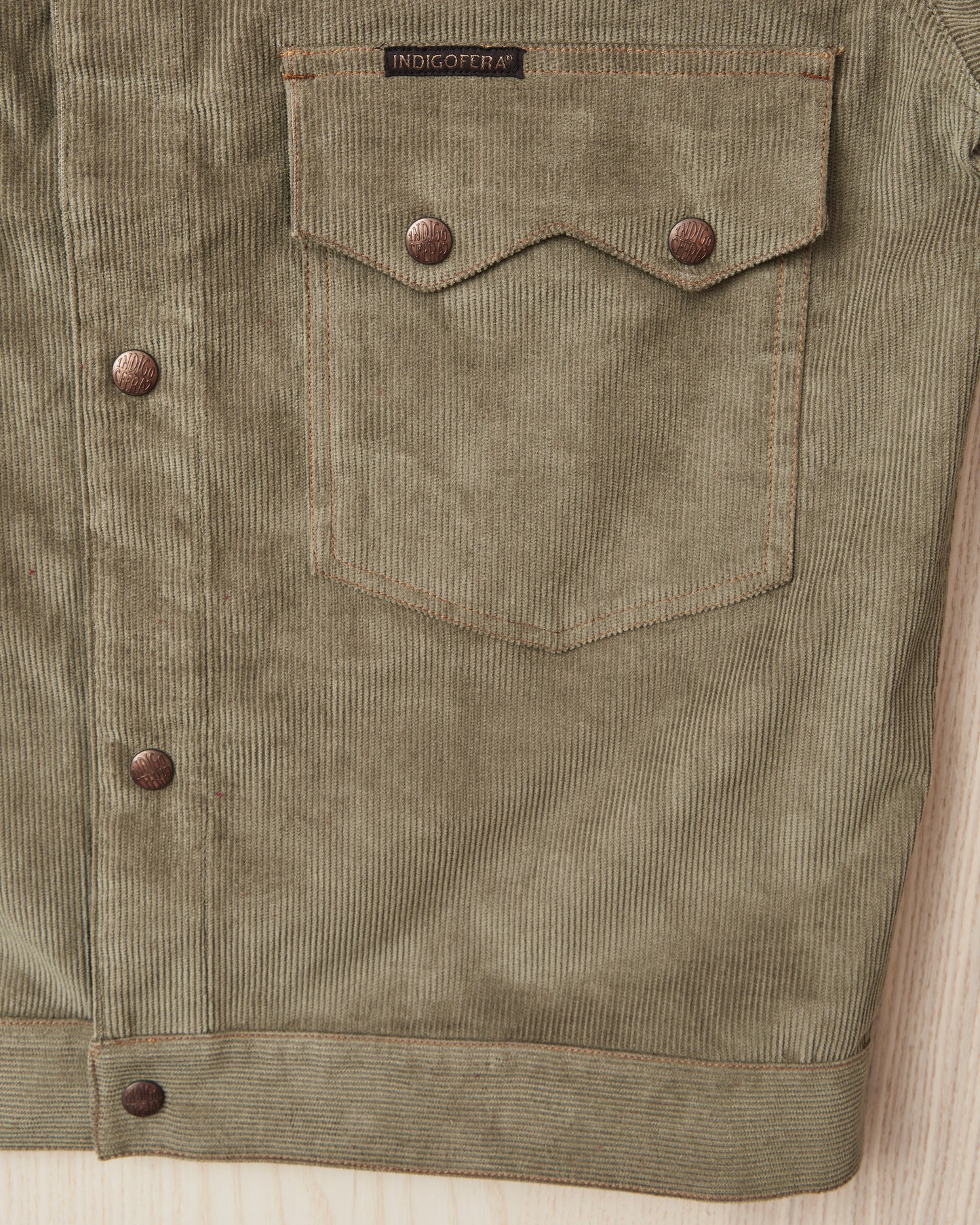 Indigofera Cooper Jacket Corduroy 13W Stone Green