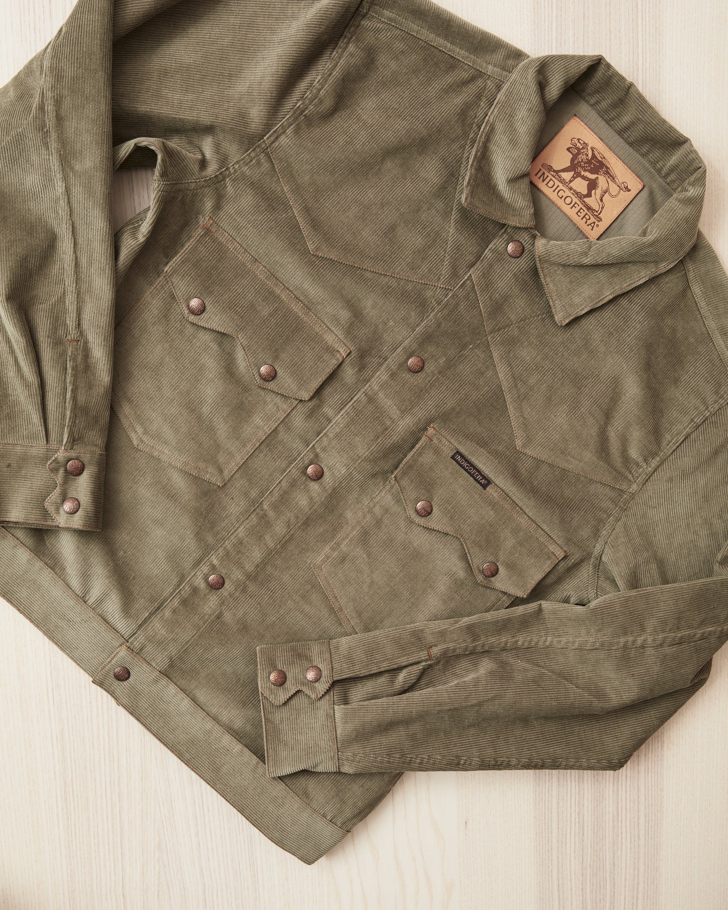 Indigofera Cooper Jacket Corduroy 13W Stone Green