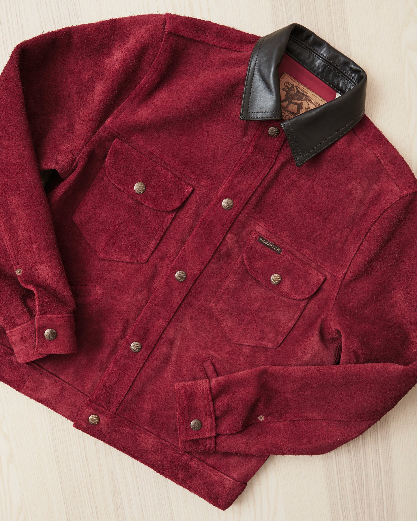 Indigofera Fargo Quarter Leather Jacket Wine
