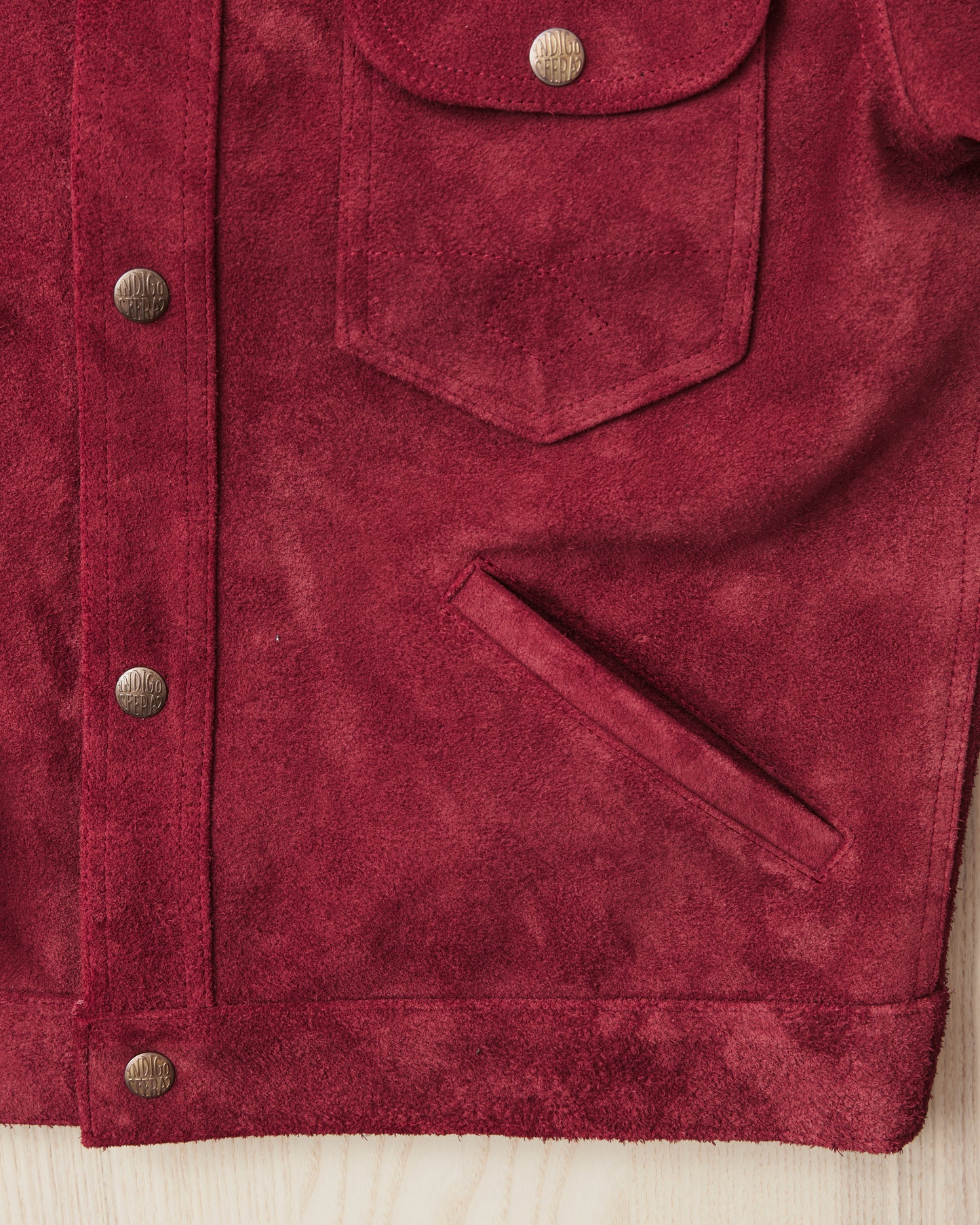 Indigofera Fargo Quarter Leather Jacket Wine