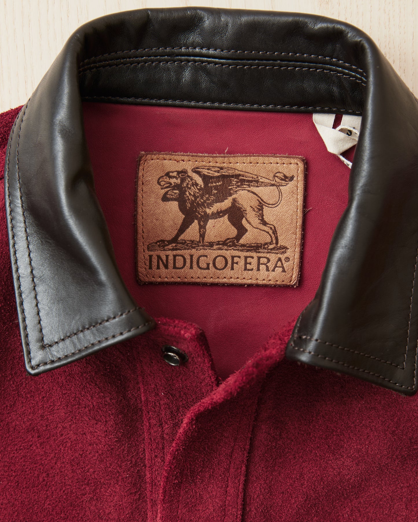 Indigofera Fargo Quarter Leather Jacket Wine
