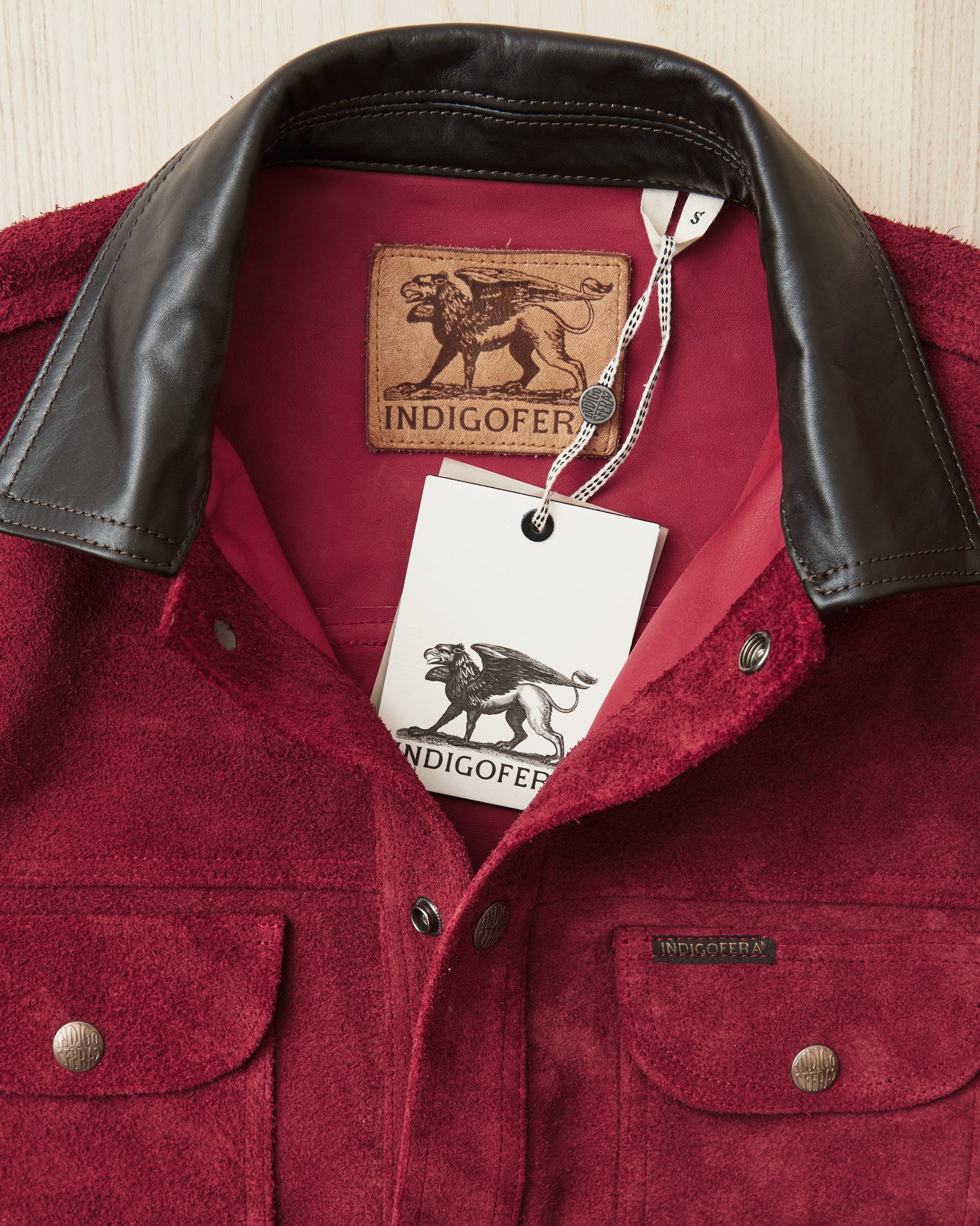 Indigofera Fargo Quarter Leather Jacket Wine