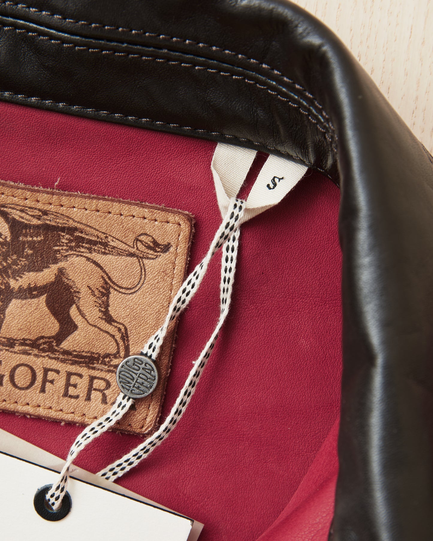 Indigofera Fargo Quarter Leather Jacket Wine
