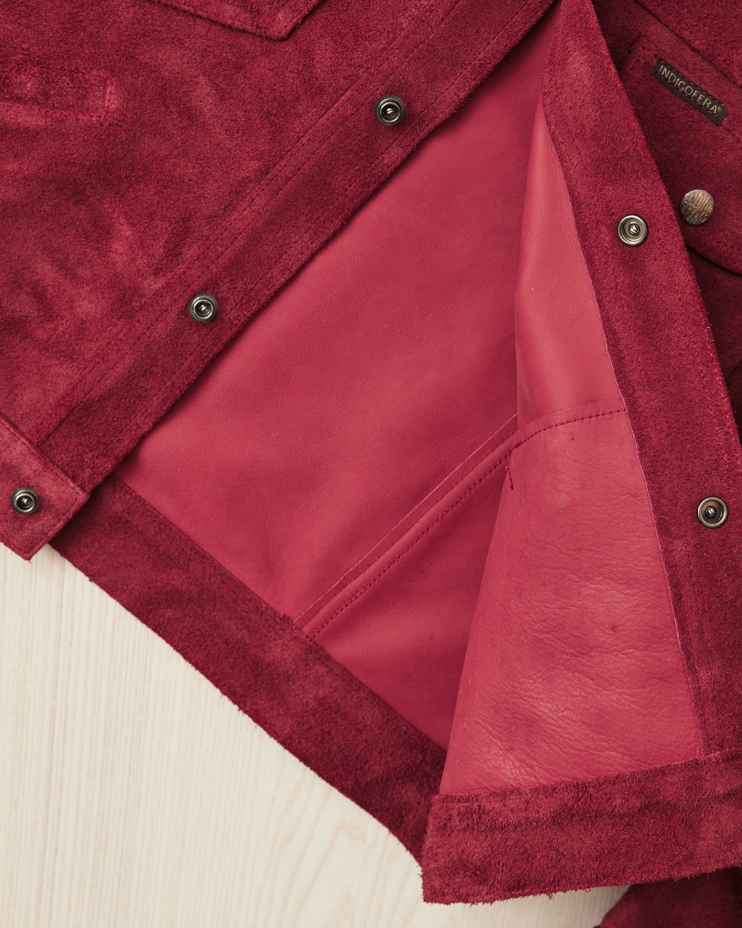 Indigofera Fargo Quarter Leather Jacket Wine